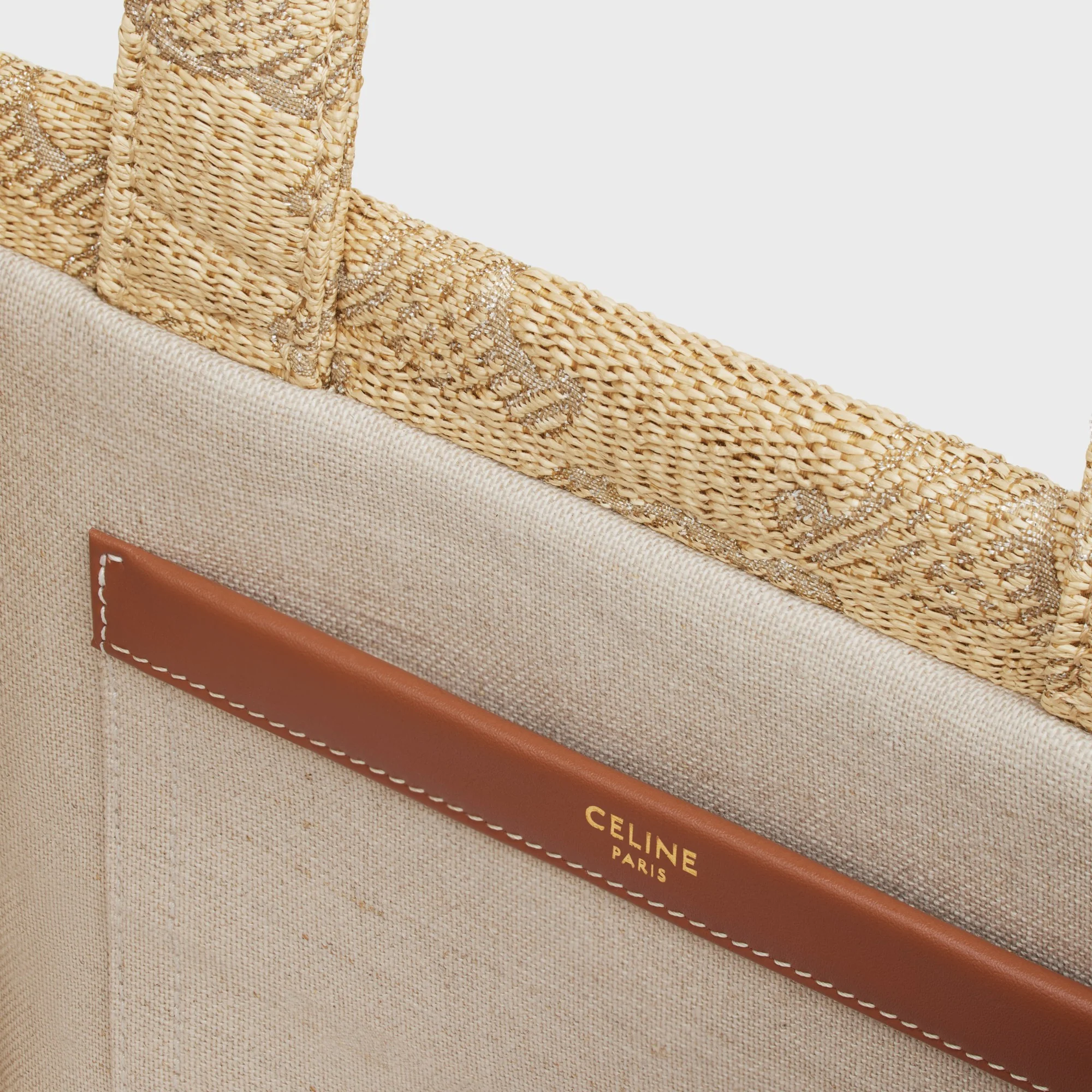Thais Small Cabas Raffia W/Triomphe Jacq - Natural / Silver - Image 4