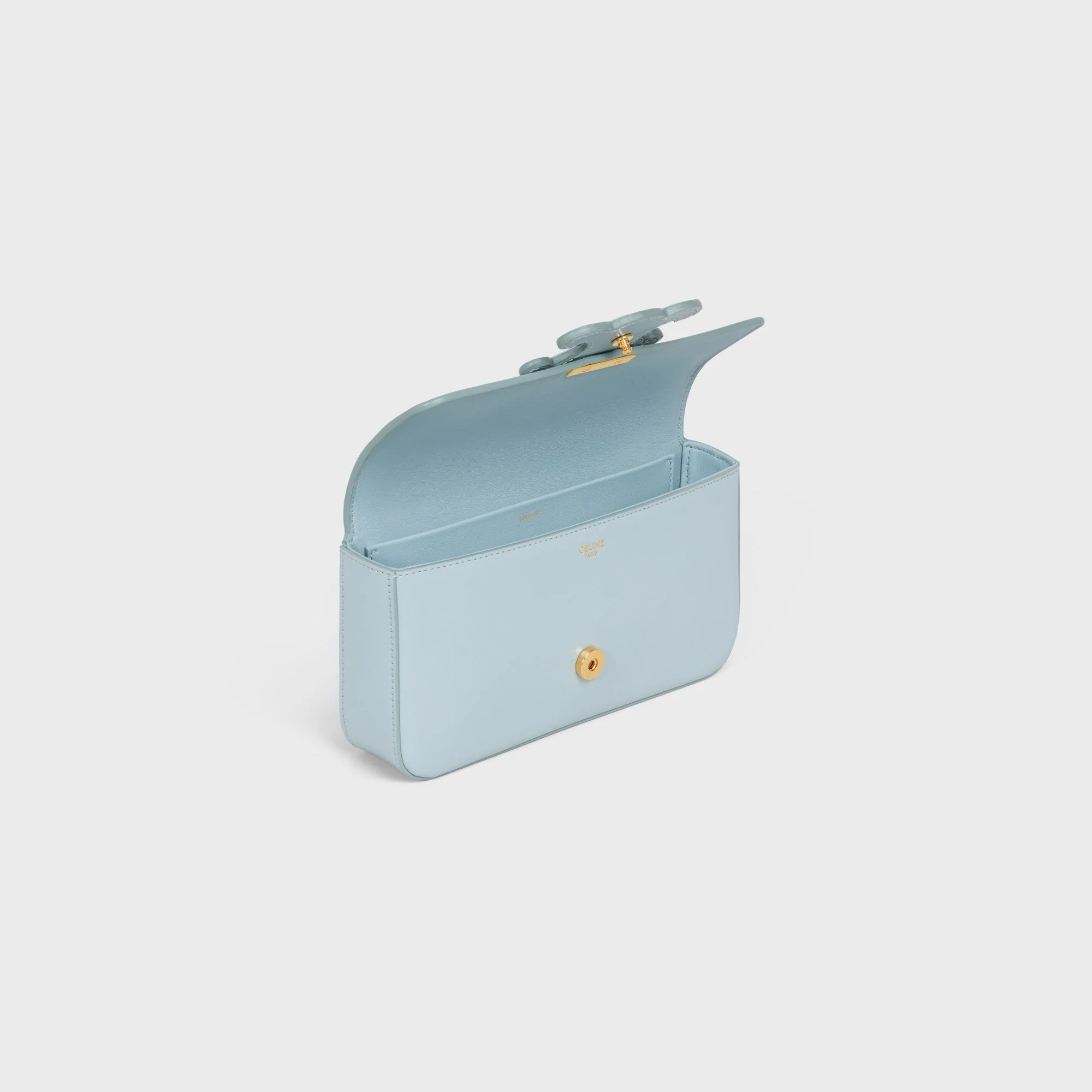 Cuir Triomphe Chain Shoulder Bag Shiny Calfskin - Ice Blue - Image 7