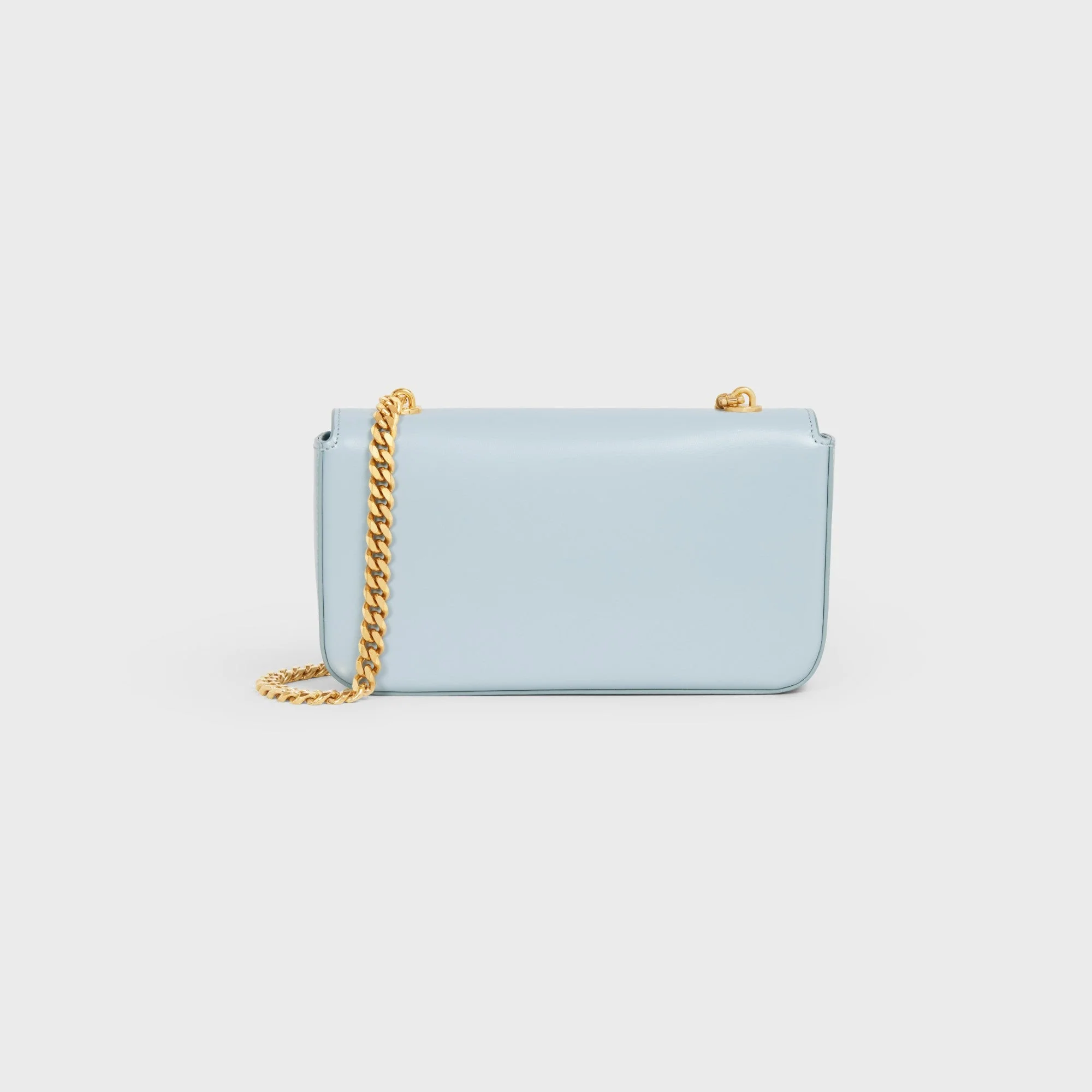 Cuir Triomphe Chain Shoulder Bag Shiny Calfskin - Ice Blue - Image 5