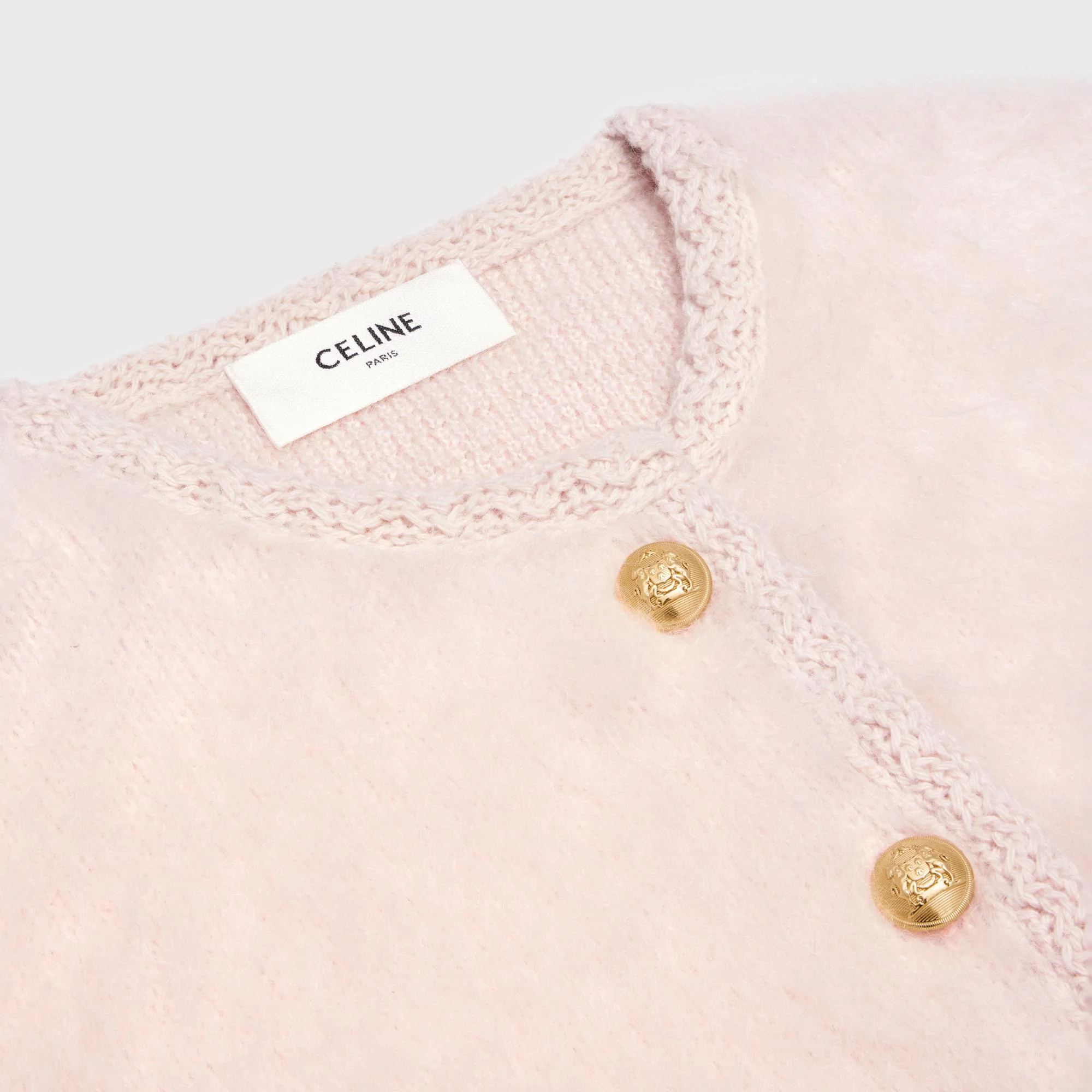 Cardigan Jacket Brushed Mohair - Rose Pale - Image 3
