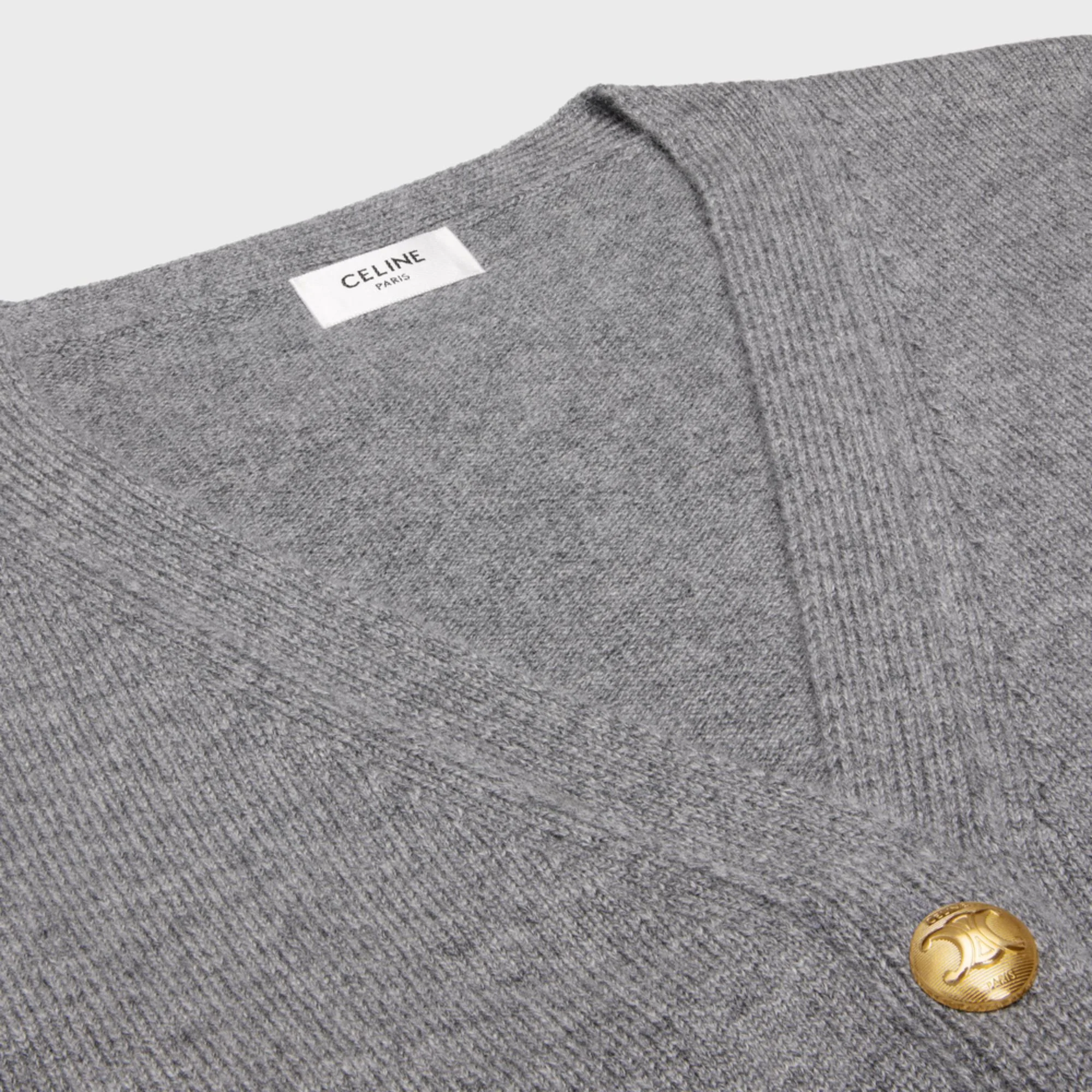 Cardigan Cropped Signature Heritage Cashmere - Grey - Image 3
