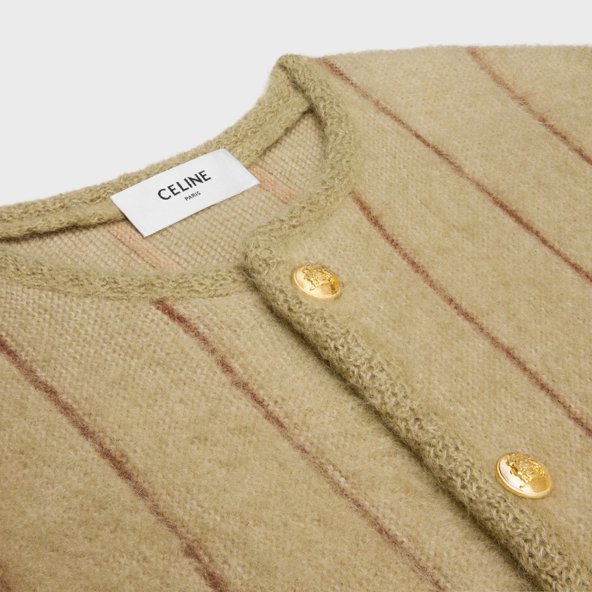 Veste Cardigan Jacquard Mohair Brosse - Light Camel - Image 3