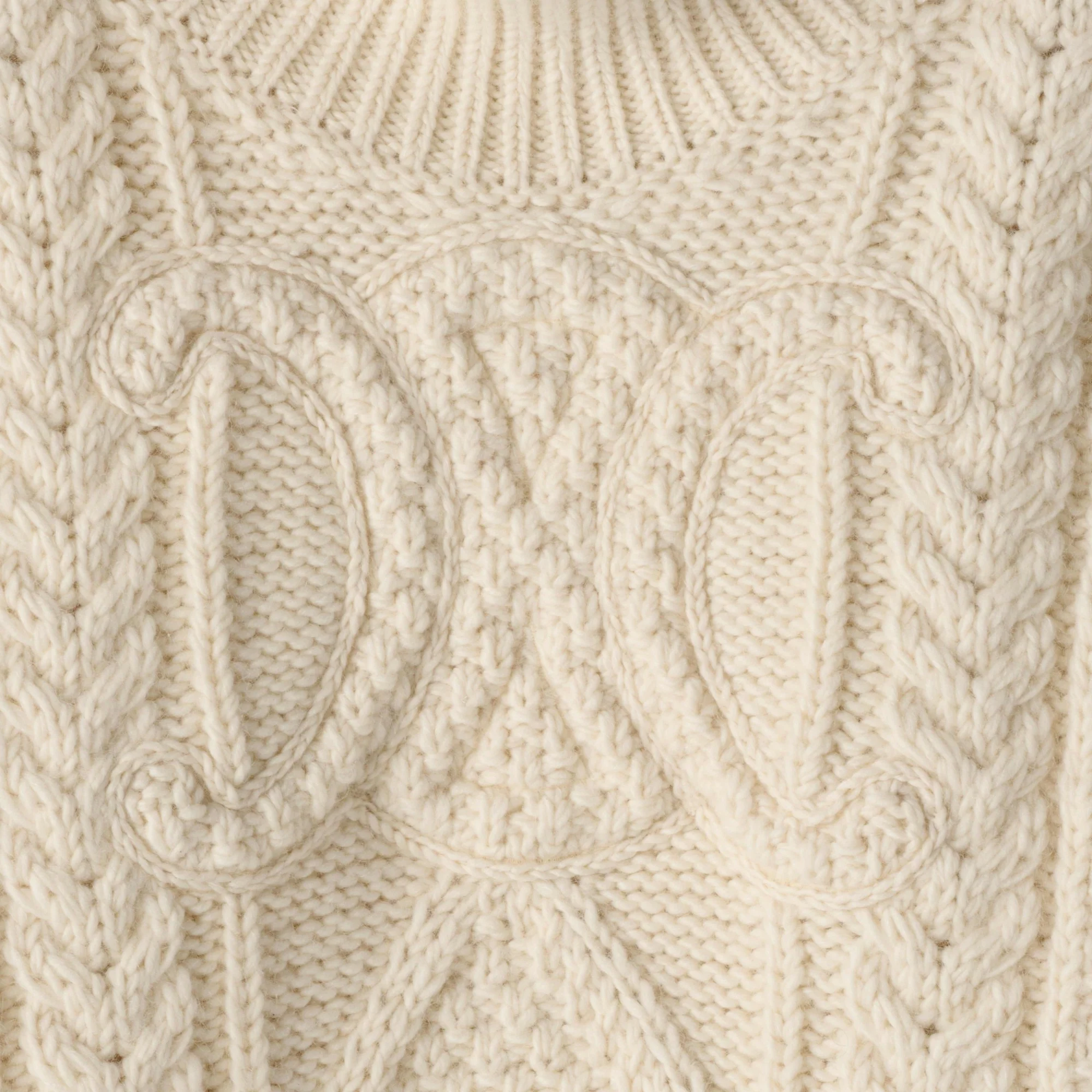 Pull Col Montant Triomphe Laine Alpaga Aran - Off White - Image 4