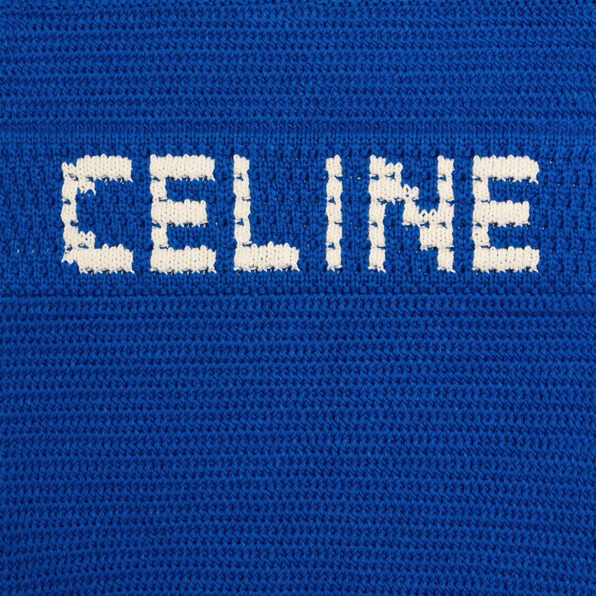 Celine Crochet Cotton Bag Sac Coton - Royal Blue/Ecru - Image 3