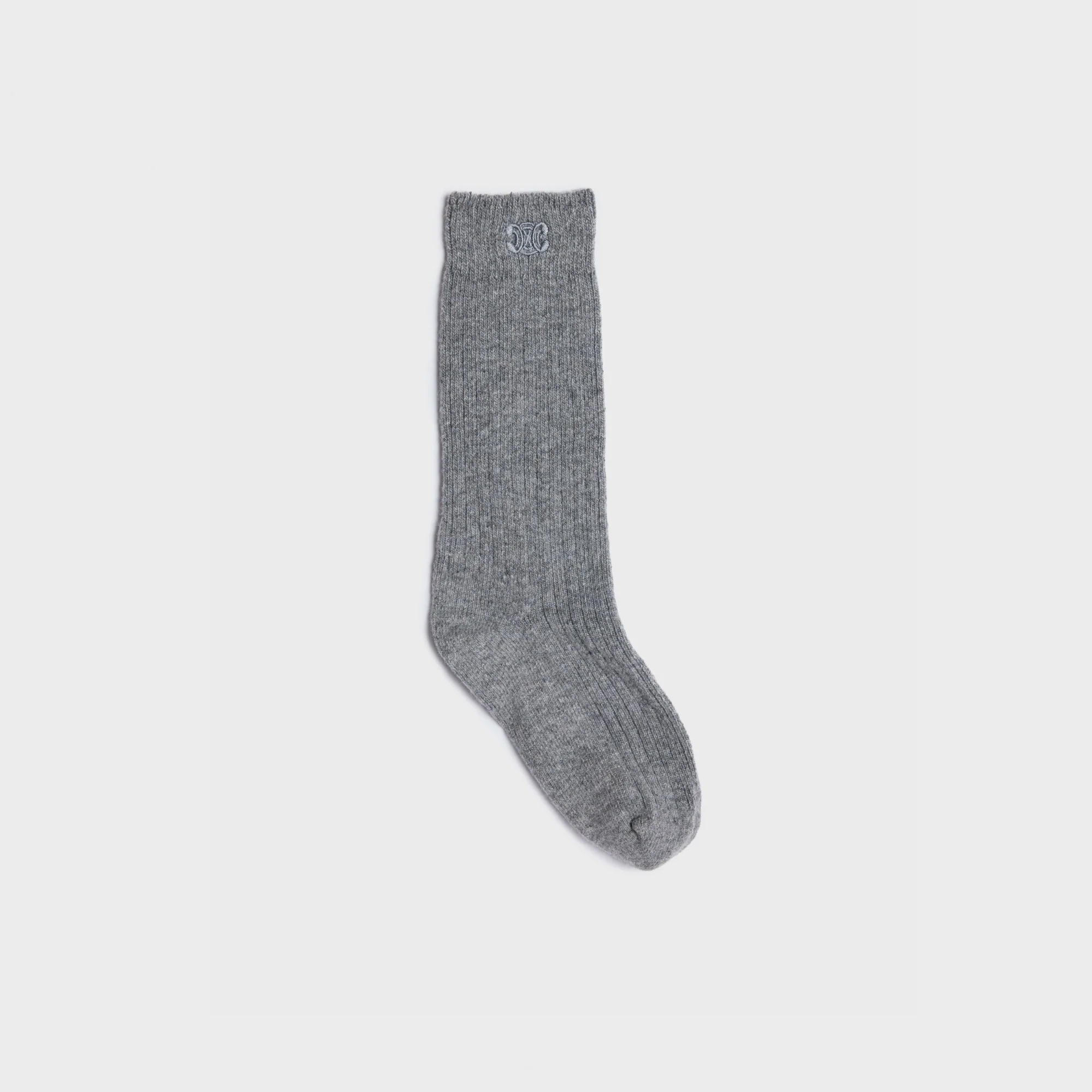 Chaussettes Hautes Triomphe Cachemire Cotele - Grey - Image 3