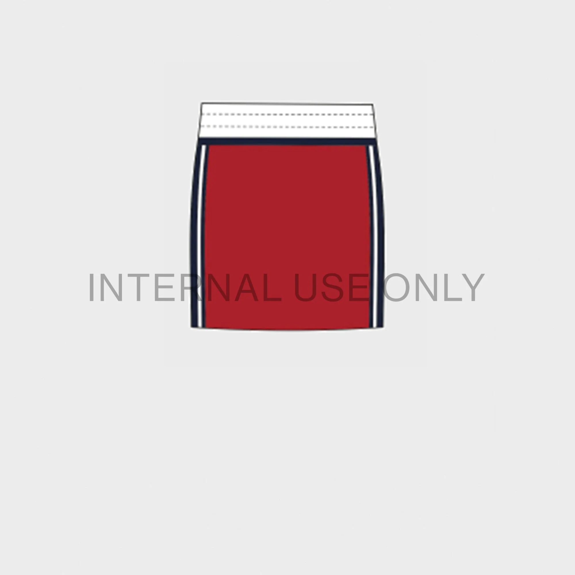 Skirt Courte Triomphe Laine Ski Jupe - Red / Navy - Image 2