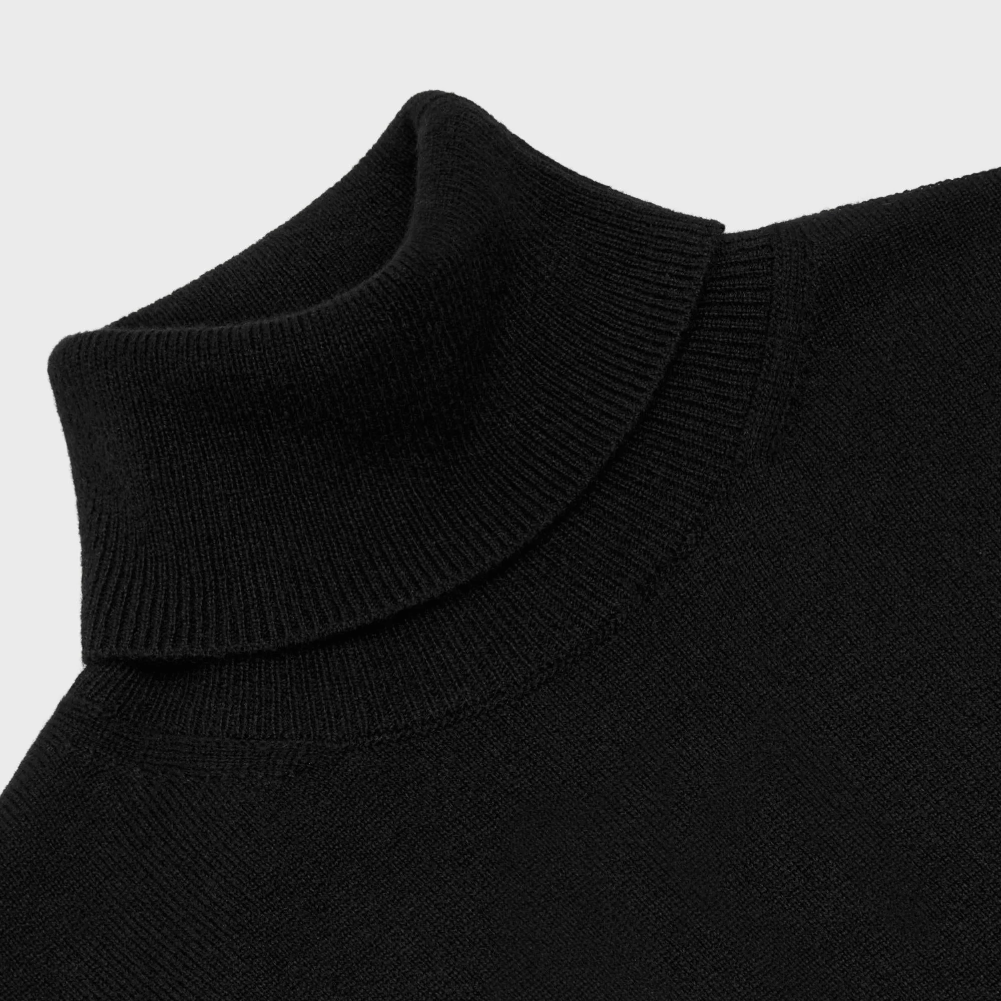 Pull Col Roulé Triomphe Cashmere Fin Cachemire - Black - Image 3