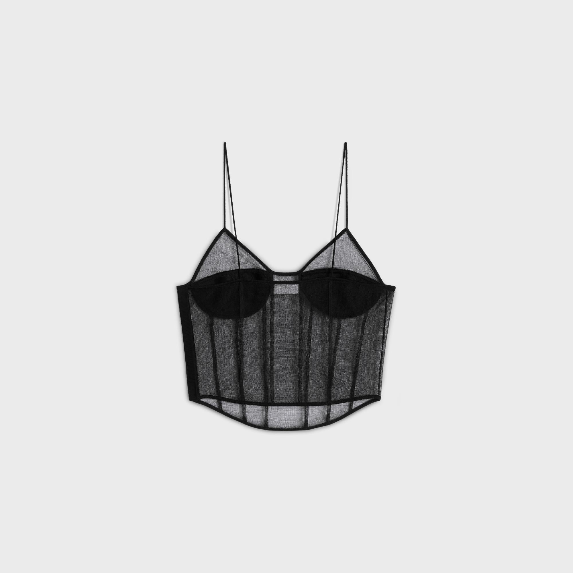 Top Corset Organza Soie - Black - Image 2
