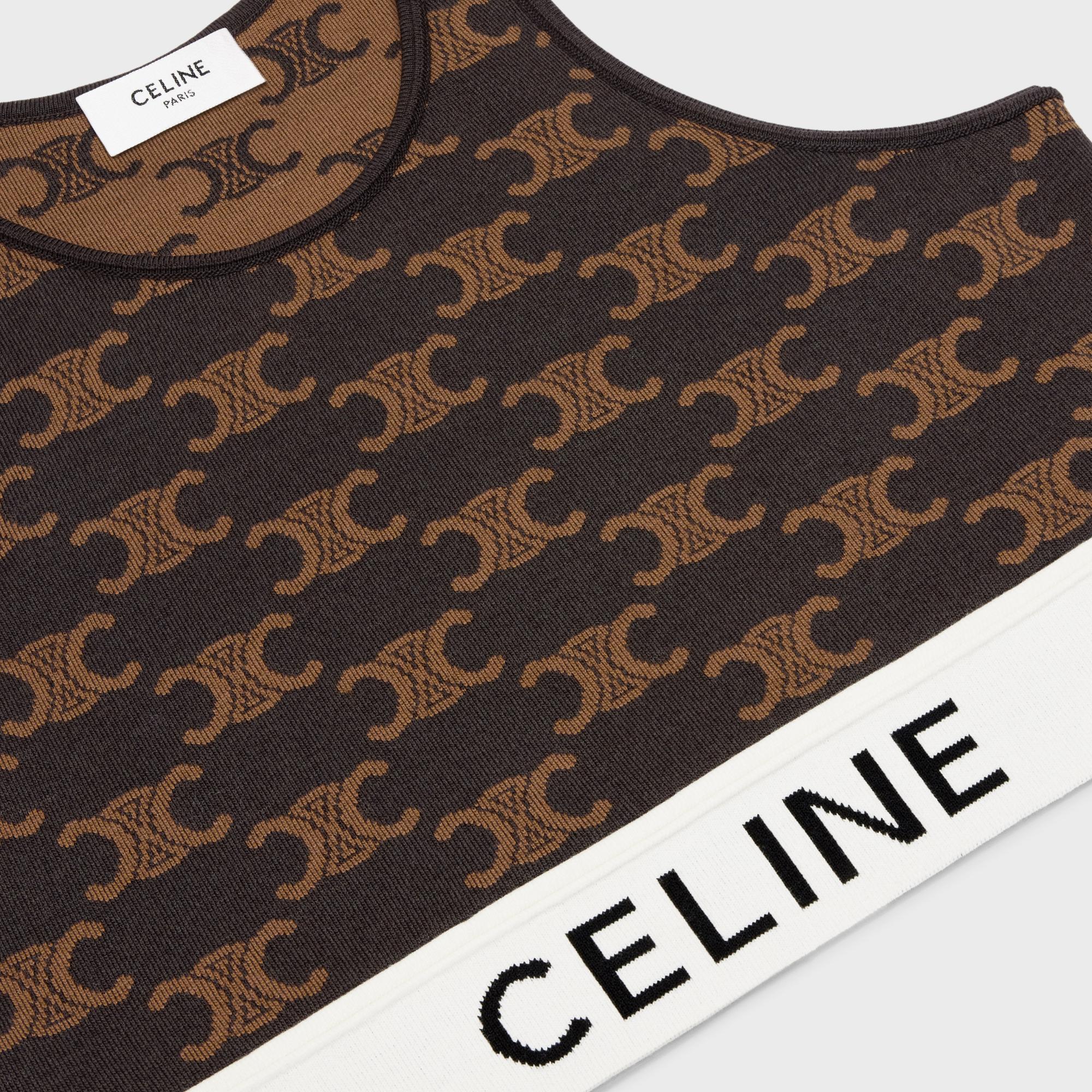 Brassière Celine Monogramme Coton Soie - Brown - Image 3