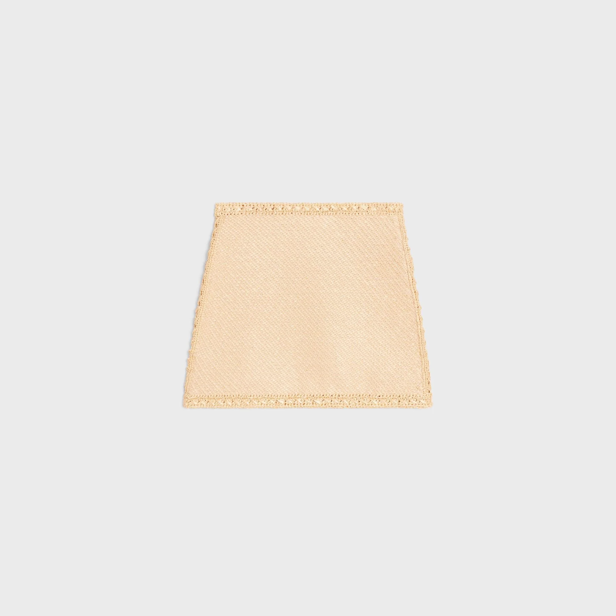 Jupe Courte Raphia Crochet - Natural