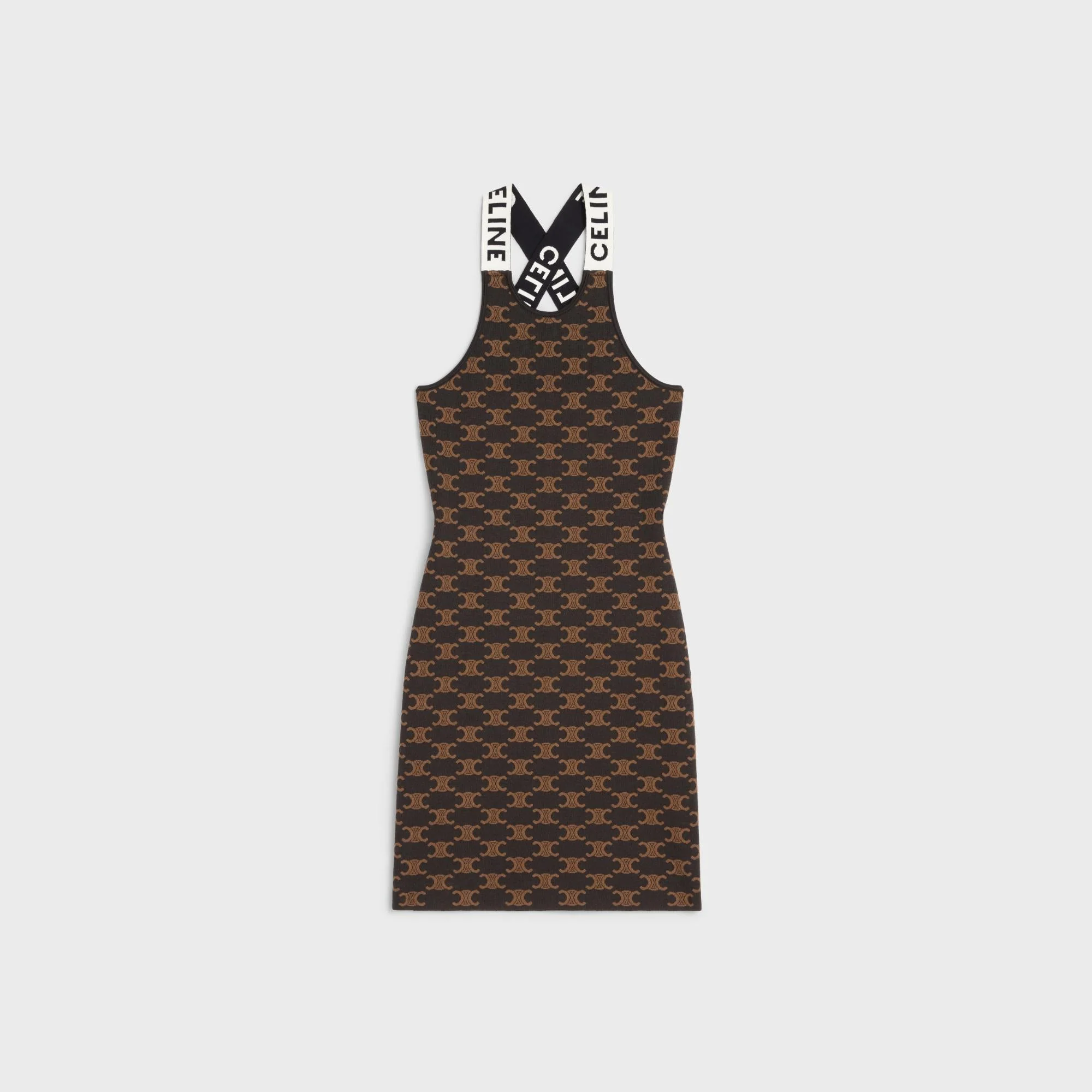 Dress Débardeur Coton Soie Monogramme Robe - Brown