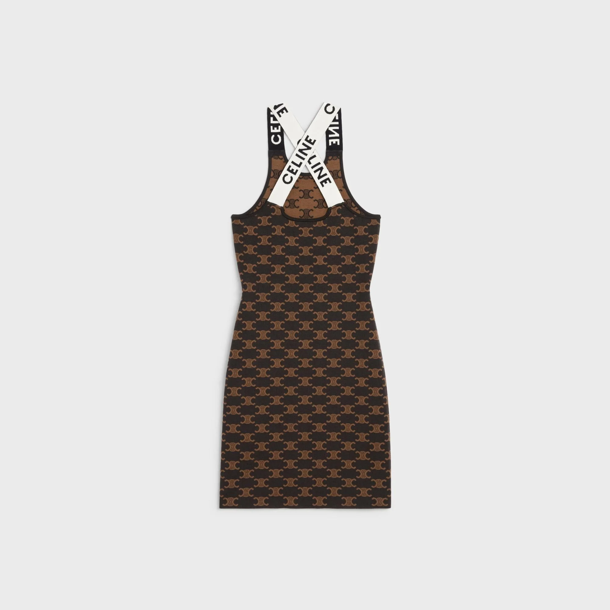 Dress Débardeur Coton Soie Monogramme Robe - Brown - Image 2