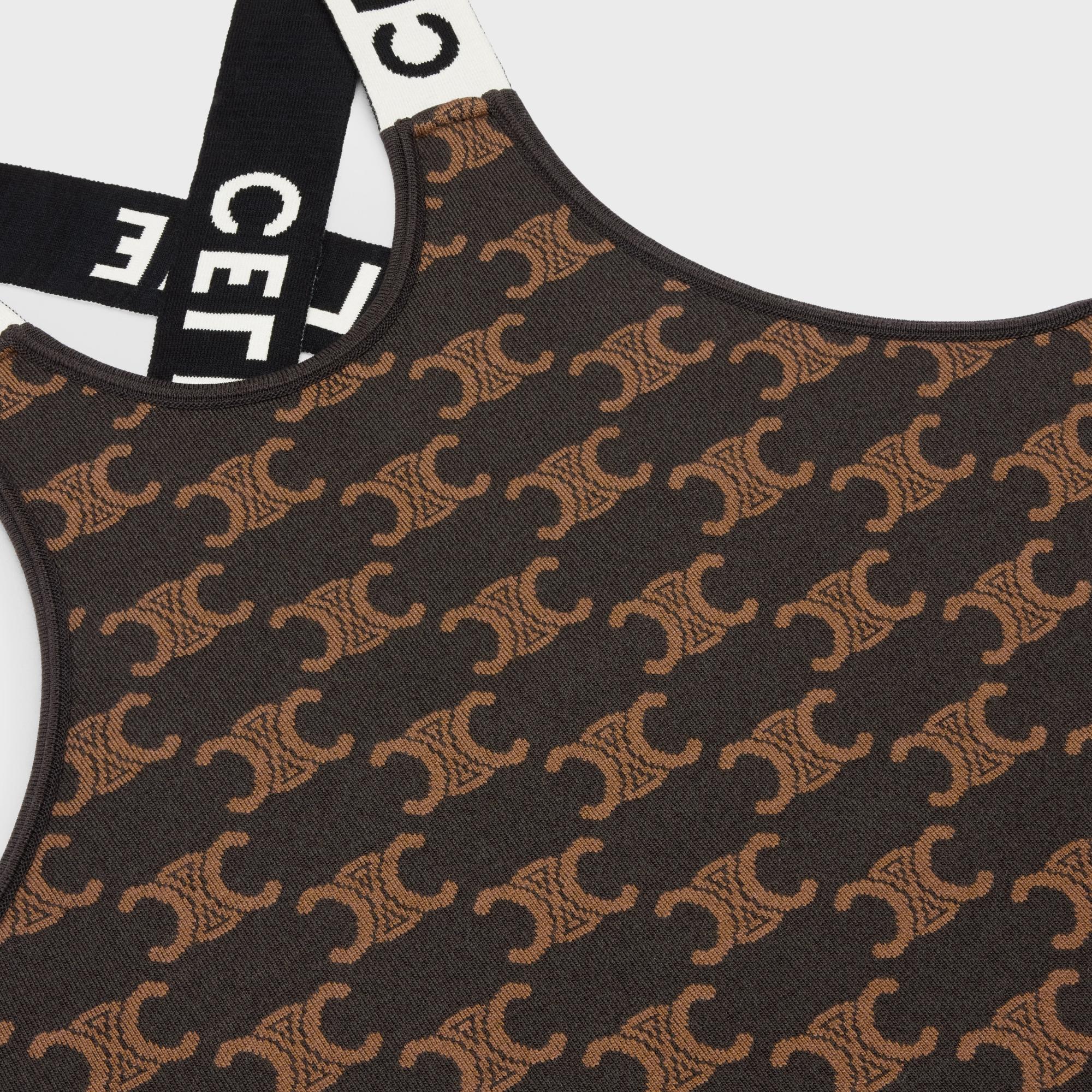 Dress Débardeur Coton Soie Monogramme Robe - Brown - Image 3