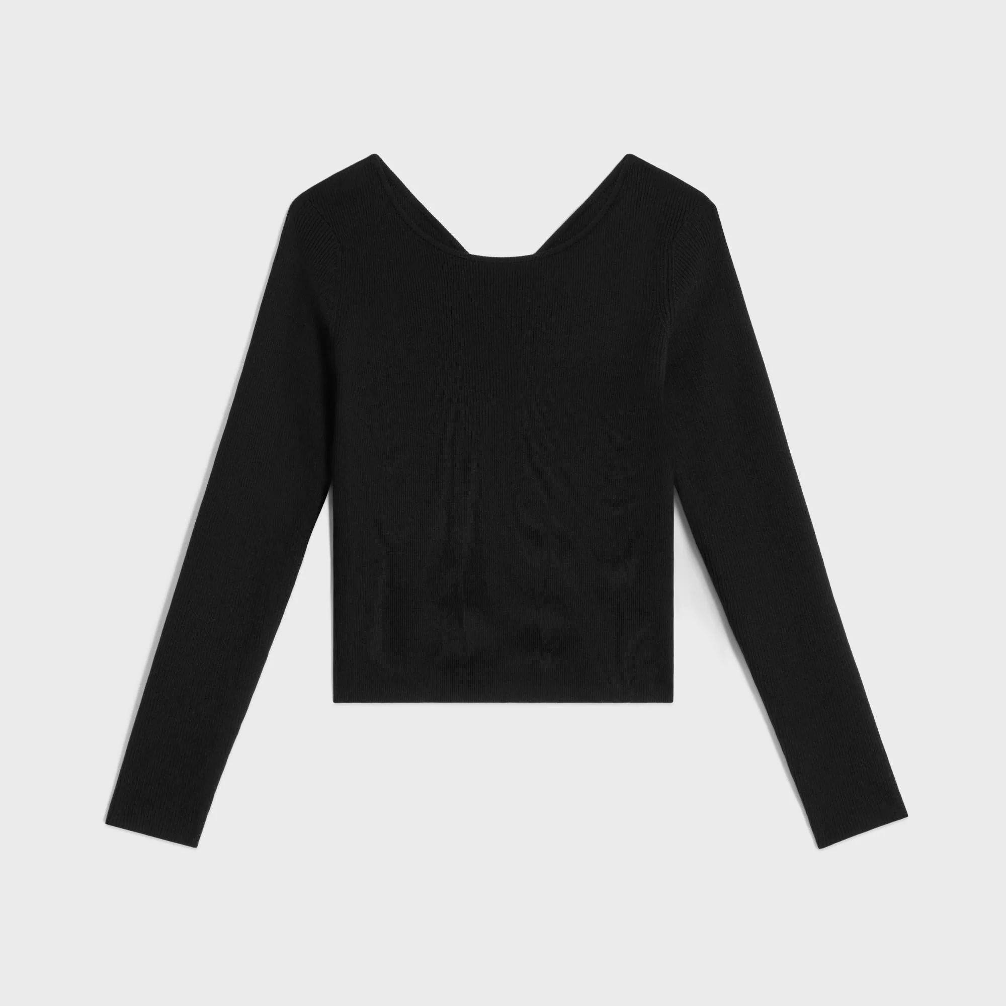 Top With Heart On Back In Underpinning Dos Nu Coeur Soie Coton - Black