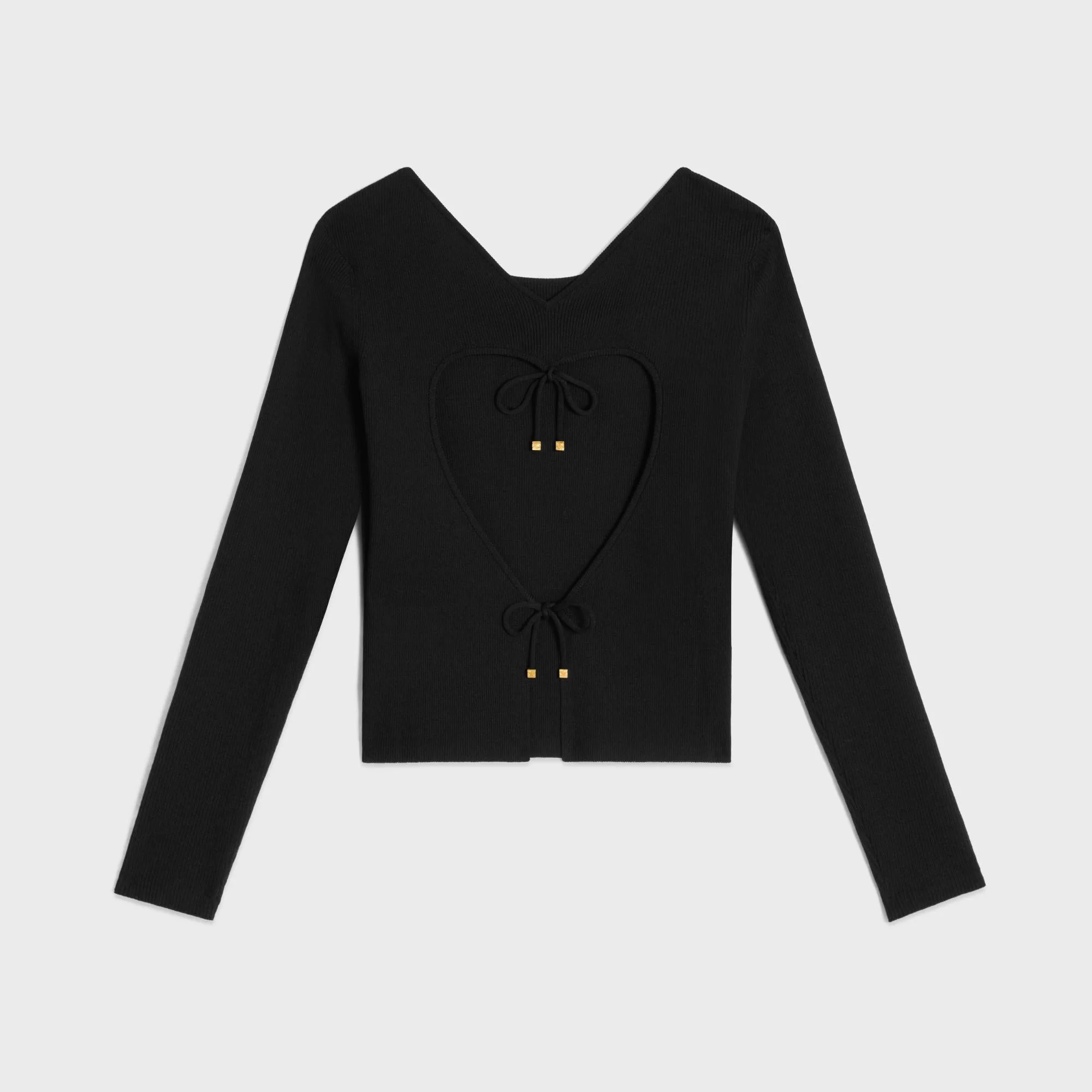 Top With Heart On Back In Underpinning Dos Nu Coeur Soie Coton - Black - Image 2