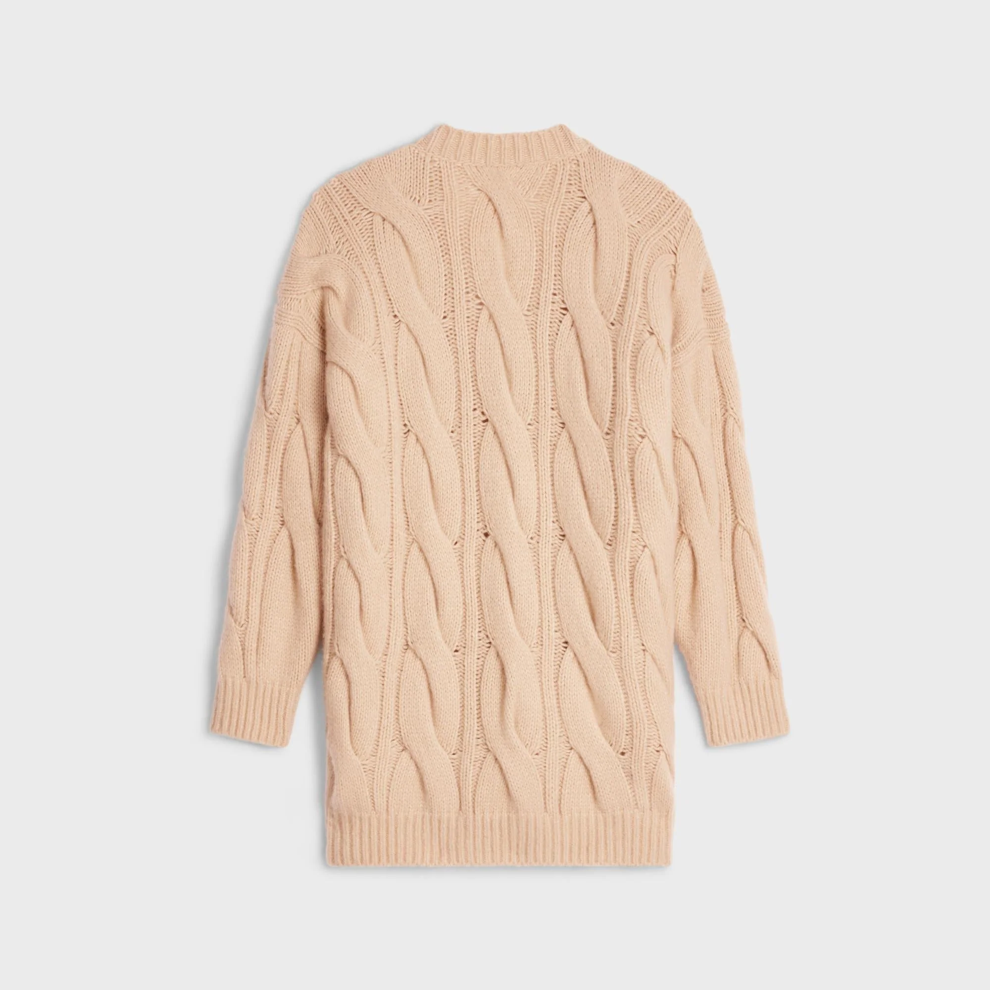 Cardigan Long Torsades Cashmere Soie Cachemire - Light Sand - Image 3