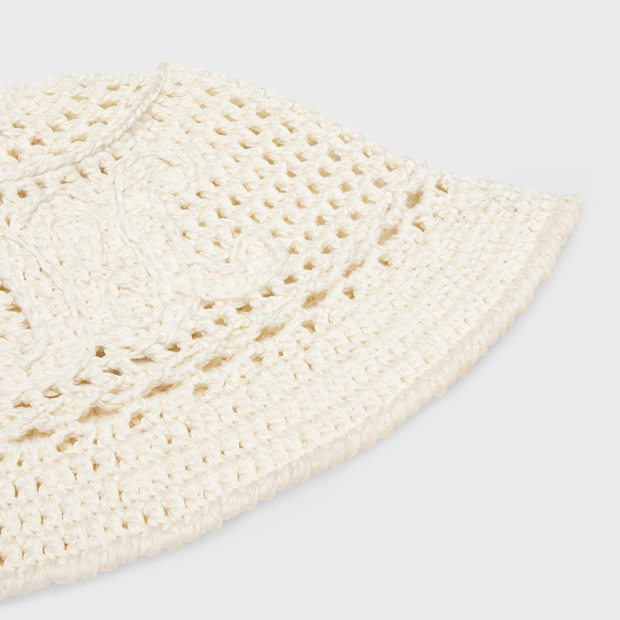 Beanie Cloche Coton Crochet Bonnet - Off White - Image 5