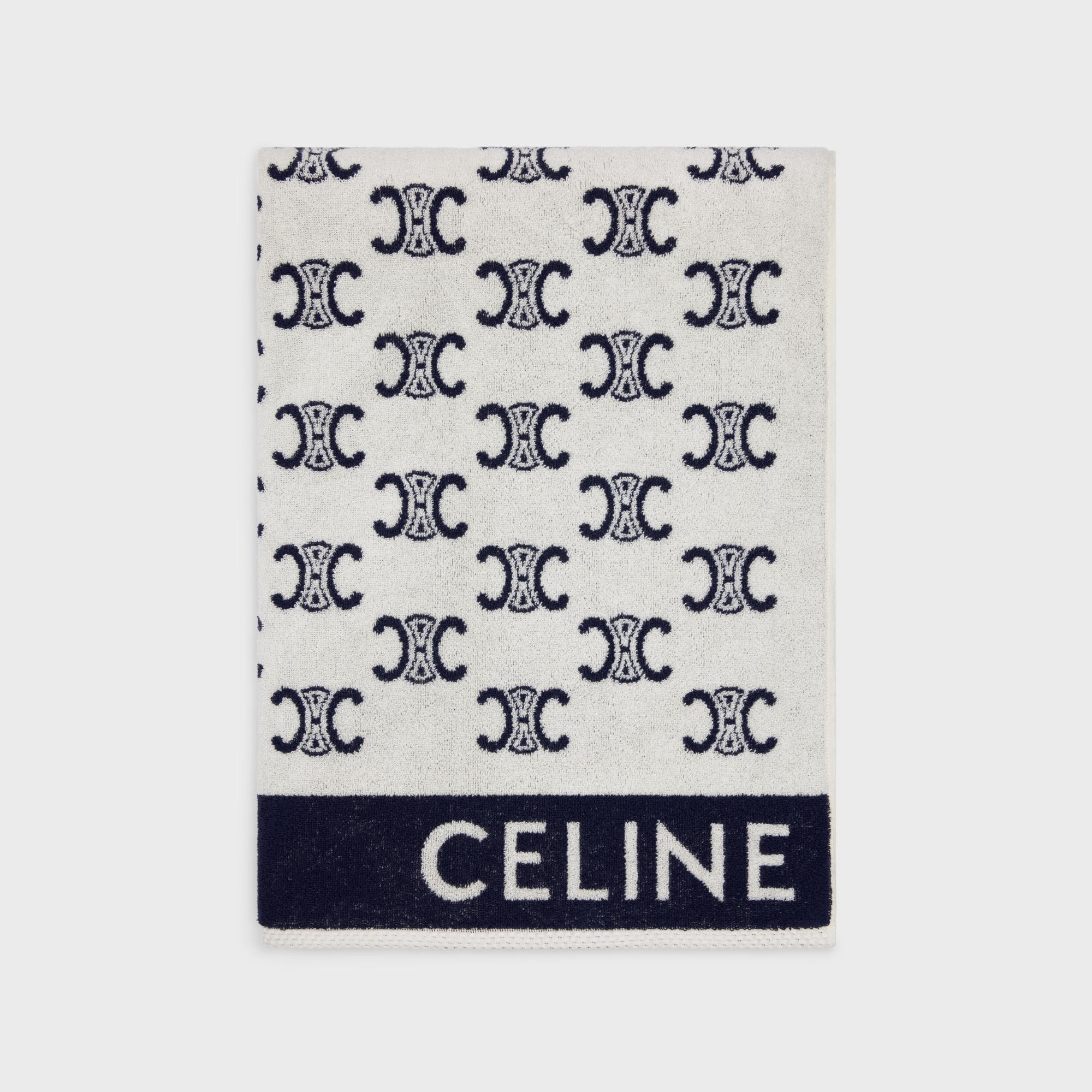 Beach Towel Coton Éponge Monogramme - Ivoire/Marine - Image 2