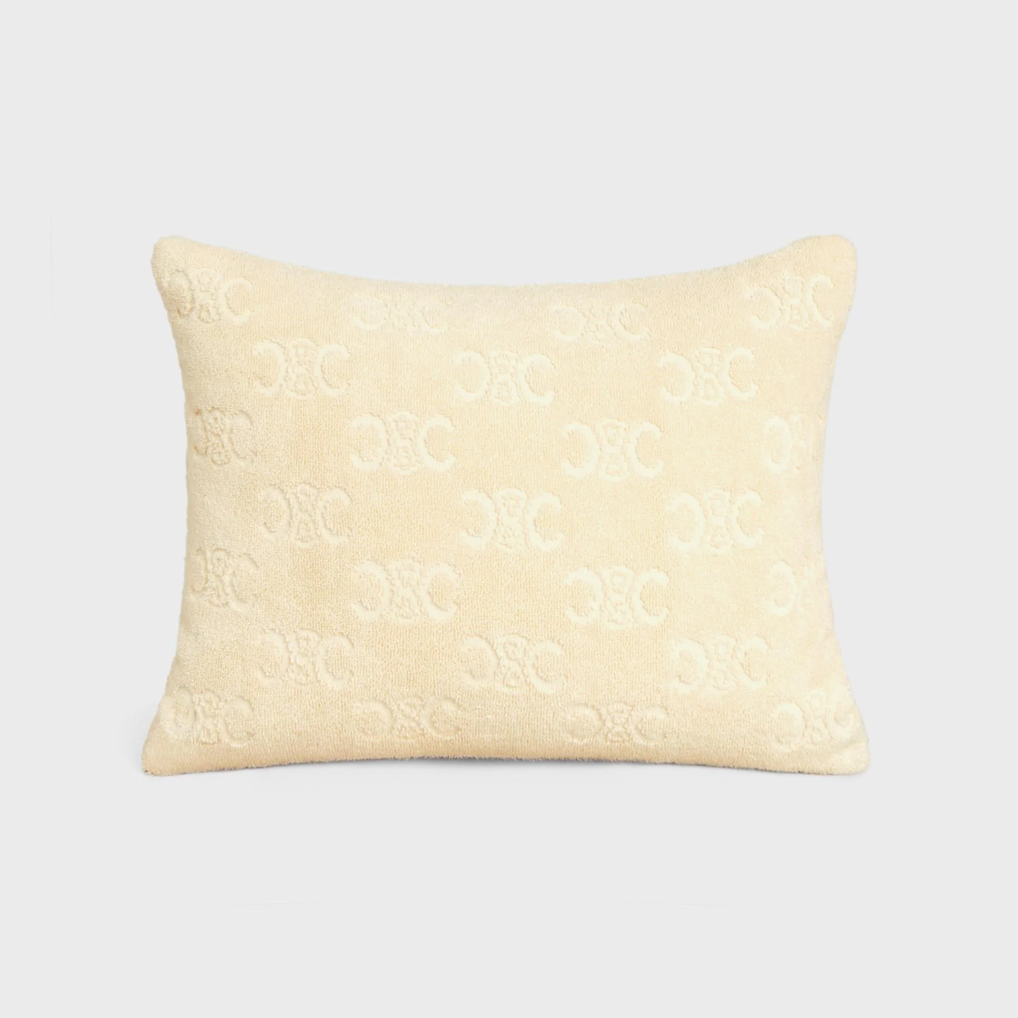 Beach Cushion Coussin De Plage Coton Eponge Monogramme - Ecru