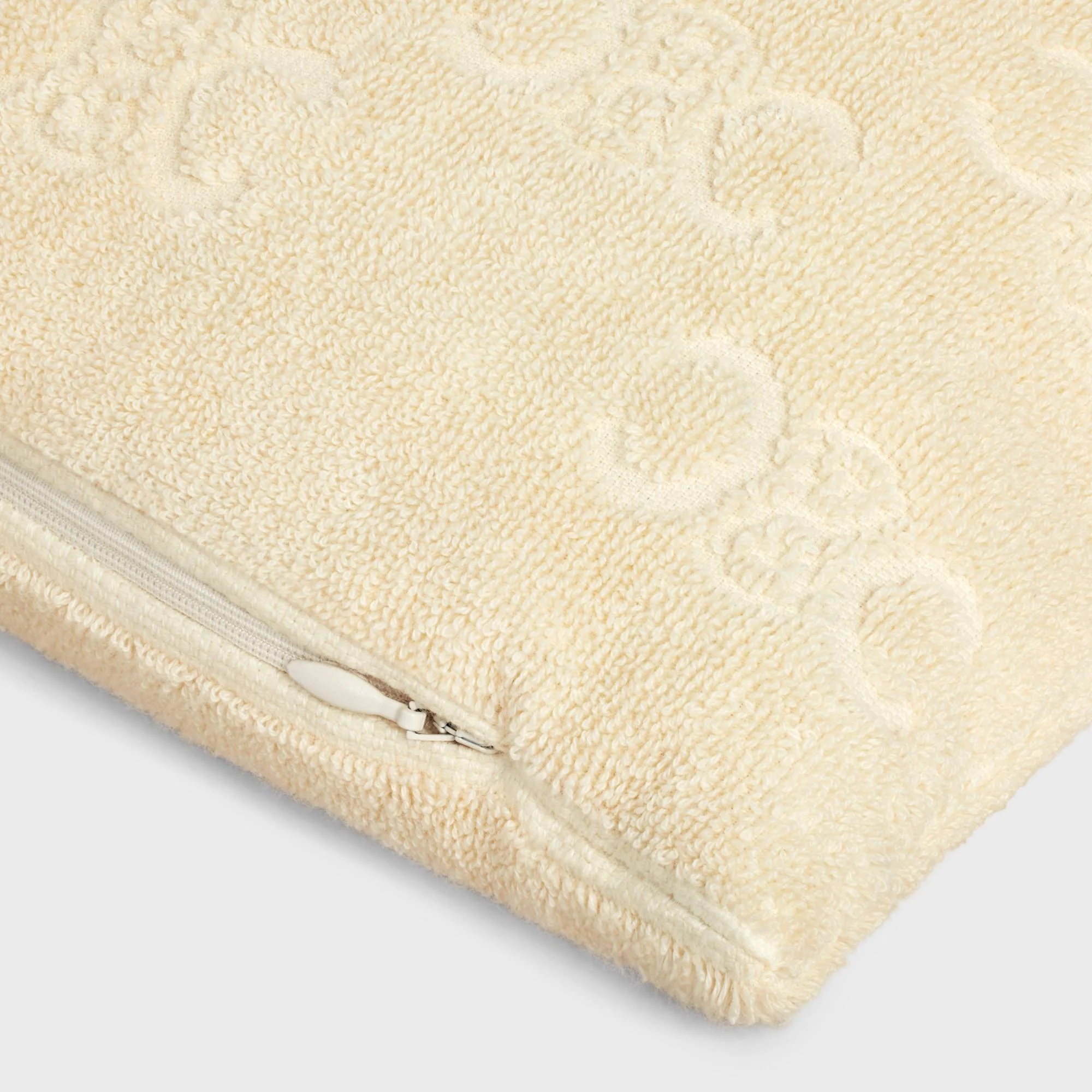 Beach Cushion Coussin De Plage Coton Eponge Monogramme - Ecru - Image 3