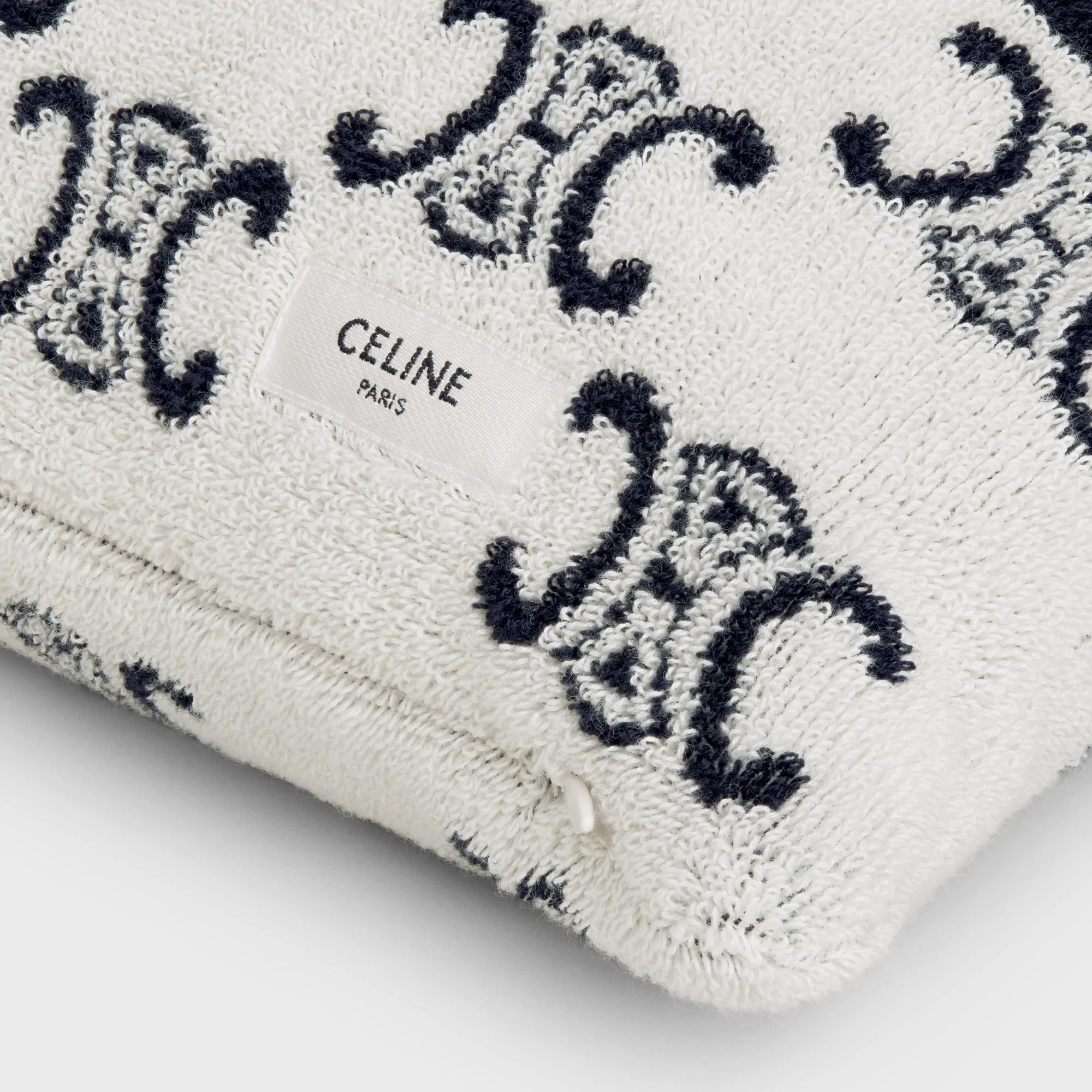 Beach Cushion Coussin De Plage Coton Éponge Monogramme - Ivoire/Marine - Image 6