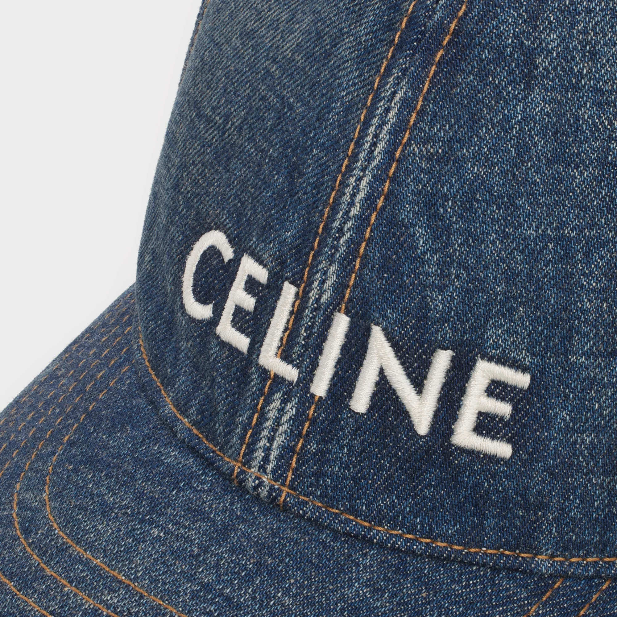 Casquette Baseball Celine Rigid Indigo Denim - Trail Wash - Image 5