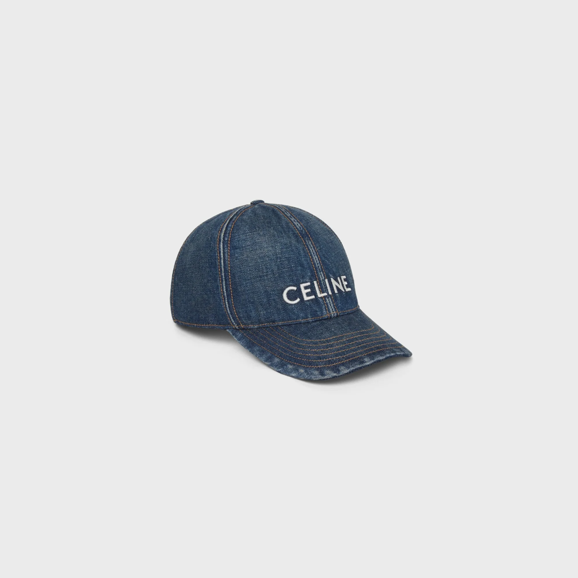Casquette Baseball Celine Rigid Indigo Denim - Trail Wash