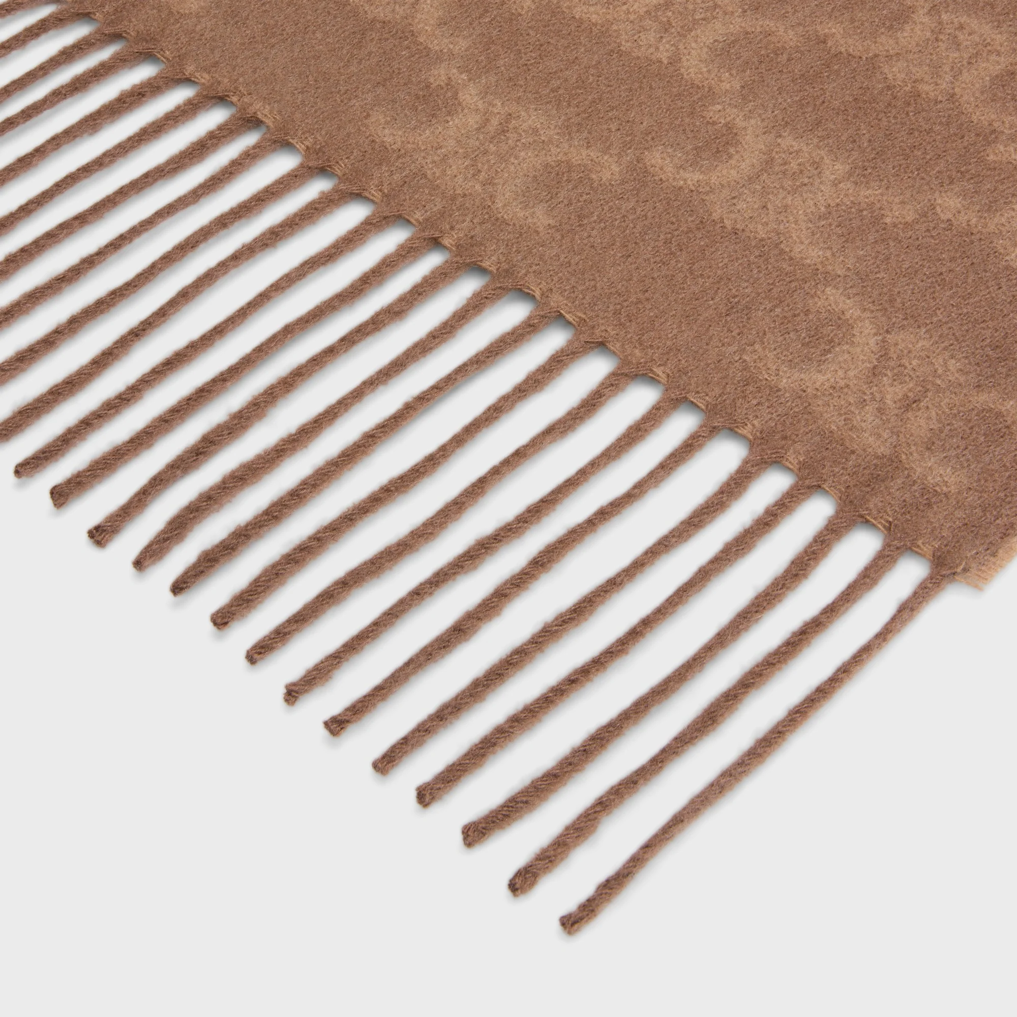 Scarf Frangee Cashmere Monogramme Echarpe Cachemire - Light Camel/Beige - Image 2