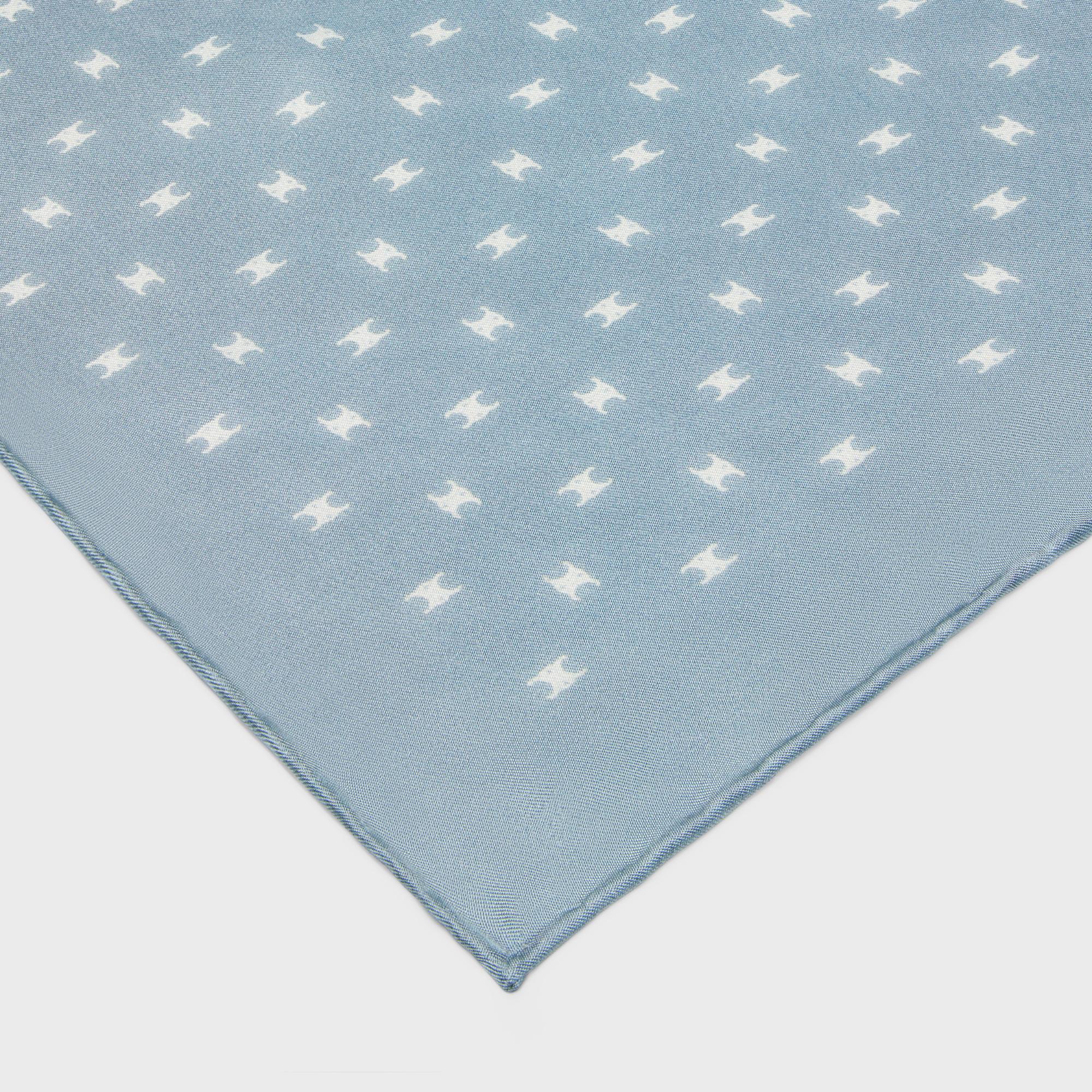 90X90Cm Square Twill Soie Triomphe Echelle - Grey Blue/ Cream - Image 2