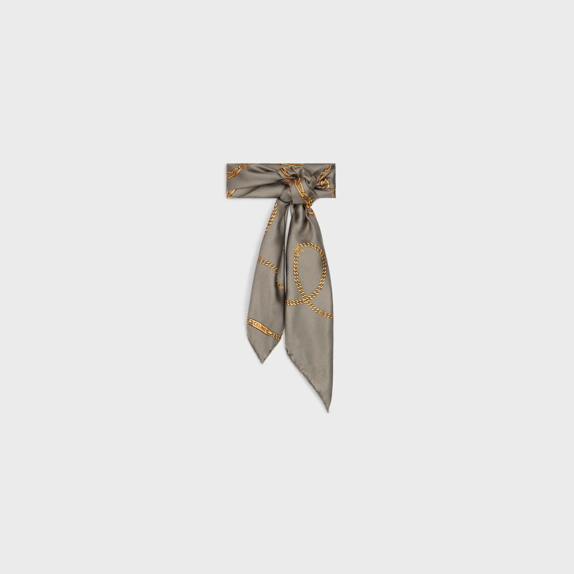 90X90Cm Square Twill De Soie Celine Chaines - Taupe - Image 3