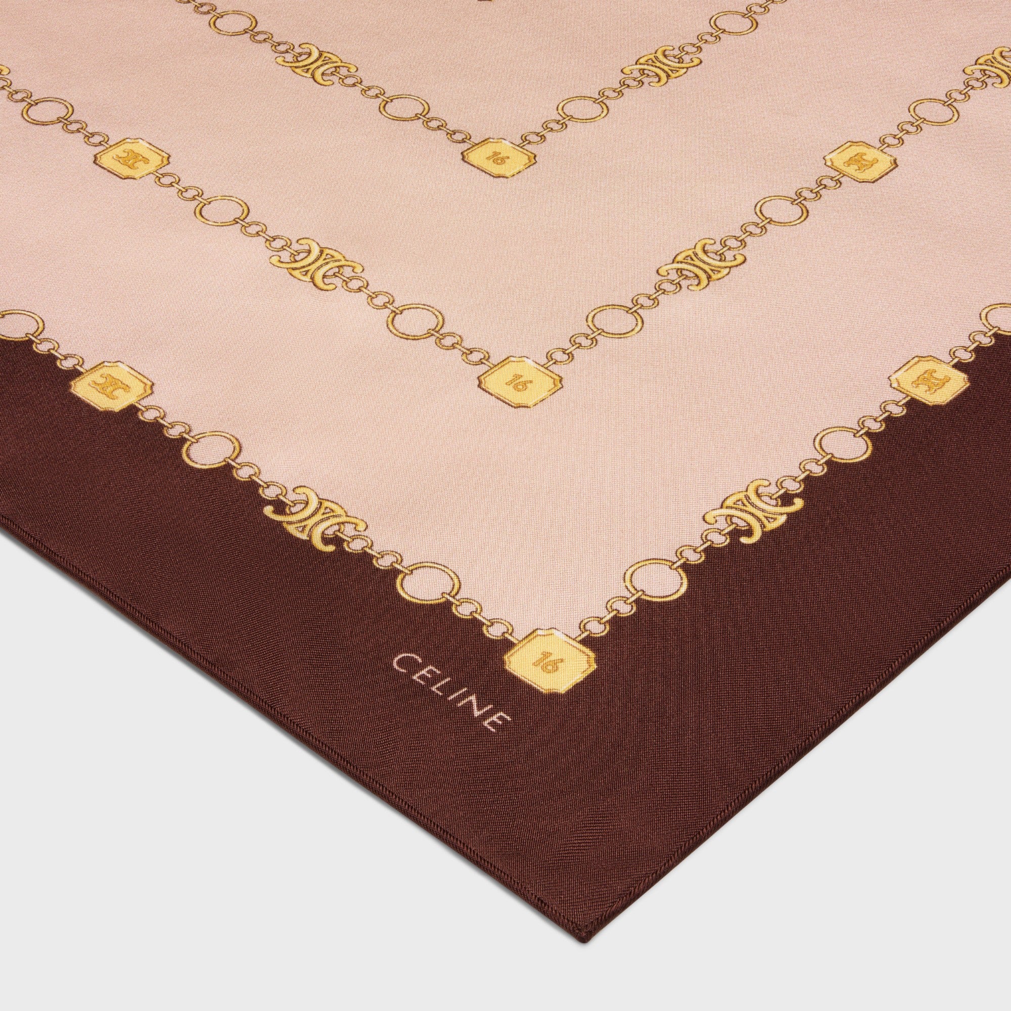 90X90Cm Square Twill Soie Arc De Triomphe - Light Blush / Brown - Image 2