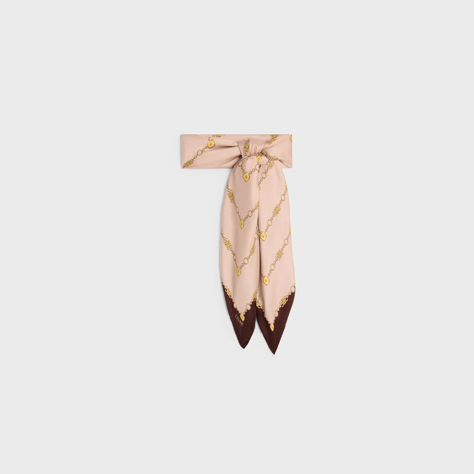 90X90Cm Square Twill Soie Arc De Triomphe - Light Blush / Brown - Image 3