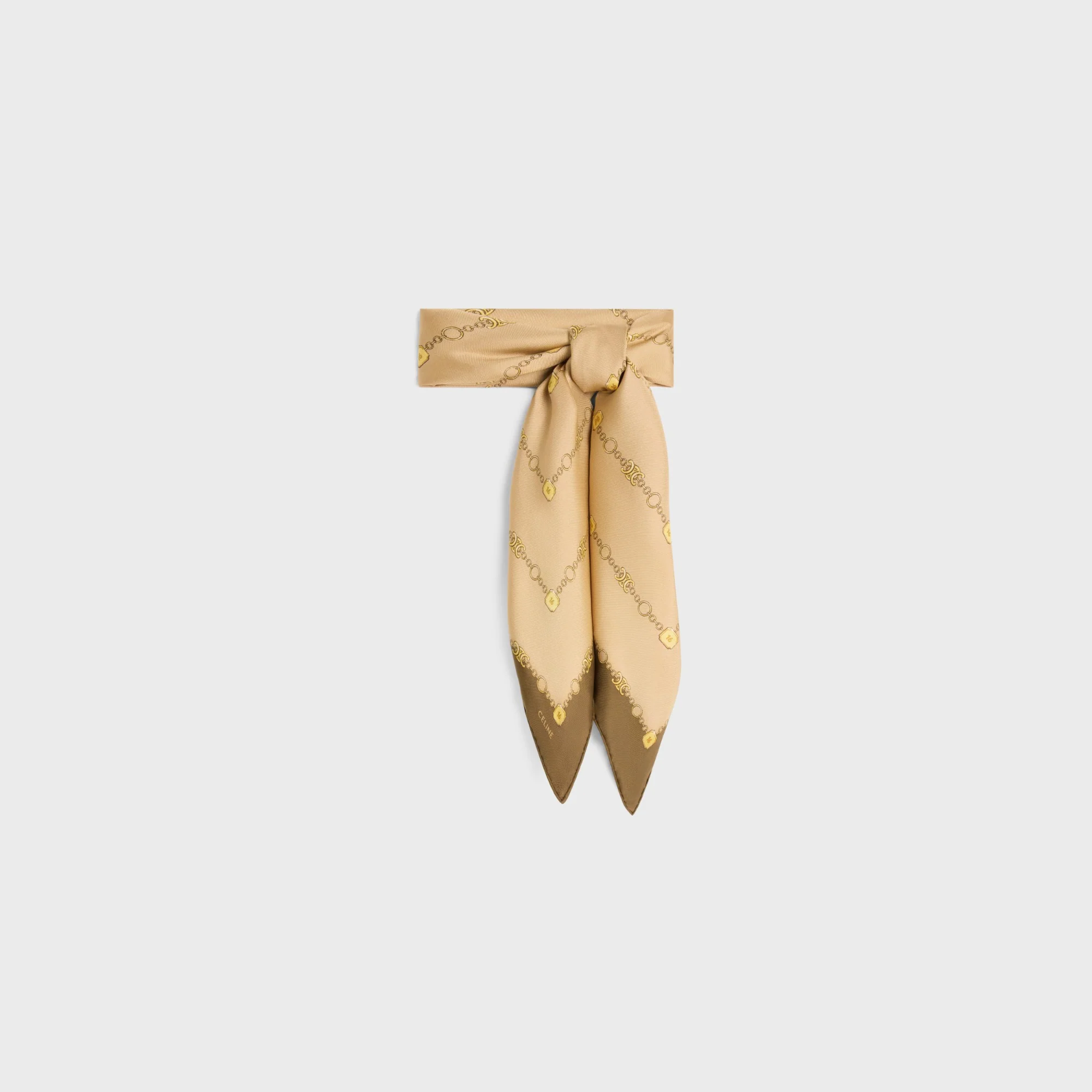 90X90Cm Square Twill Soie Arc De Triomphe - Beige/Noix - Image 3