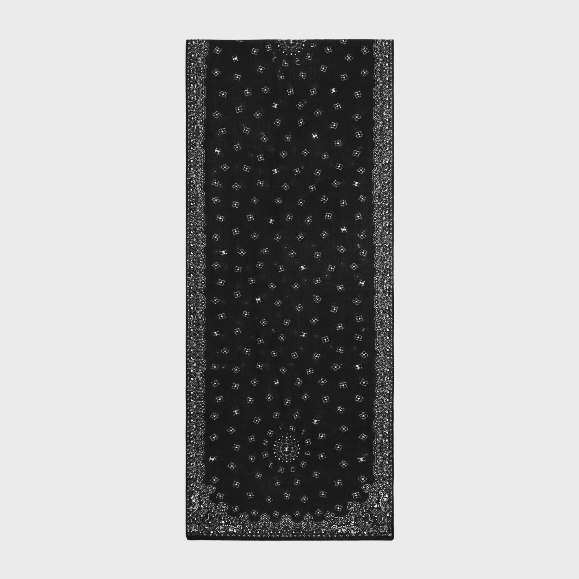 Stole Etamine Cashmere Etole Cachemire - Black