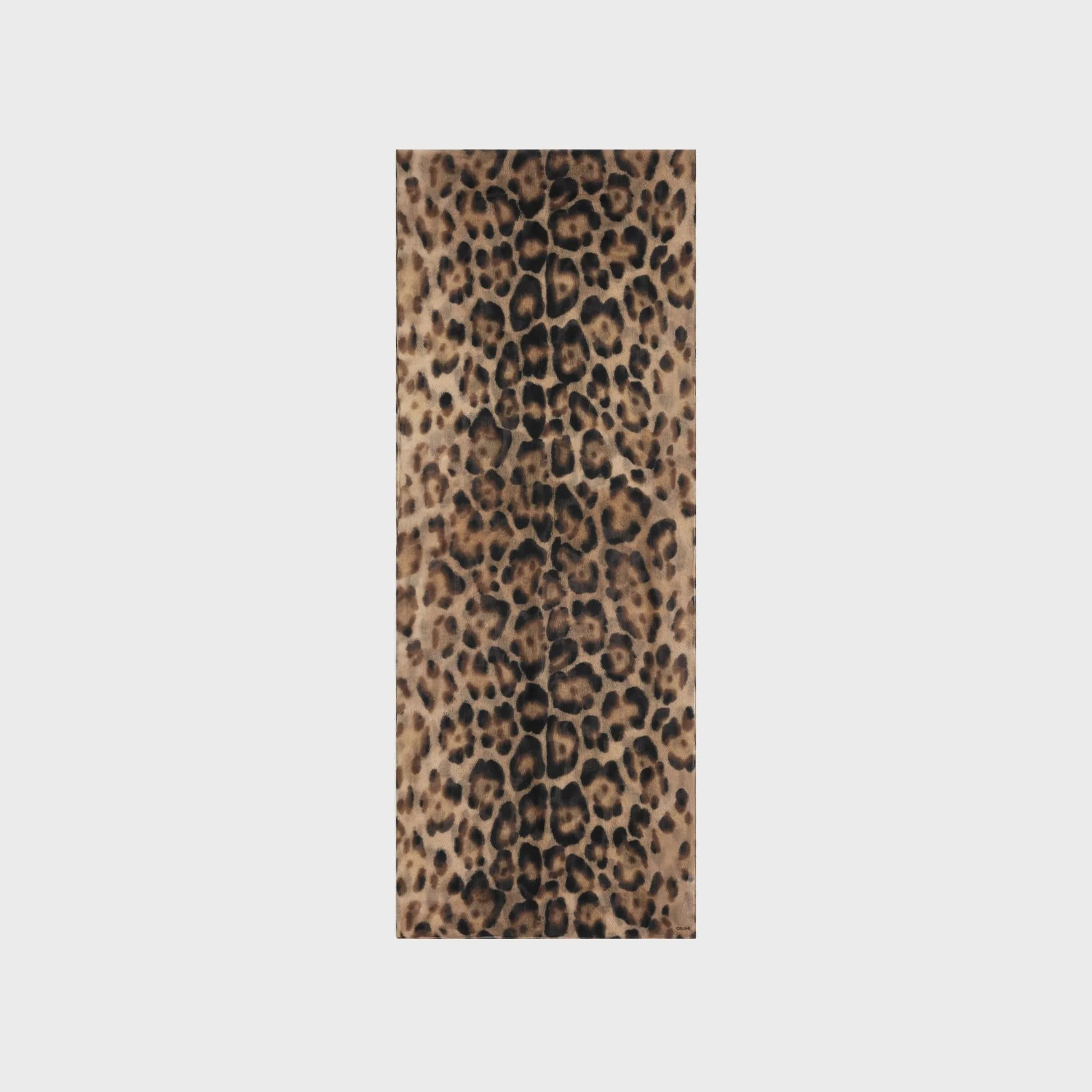 Stole Etamine Cashmere Leopard Etole Cachemire - Brun