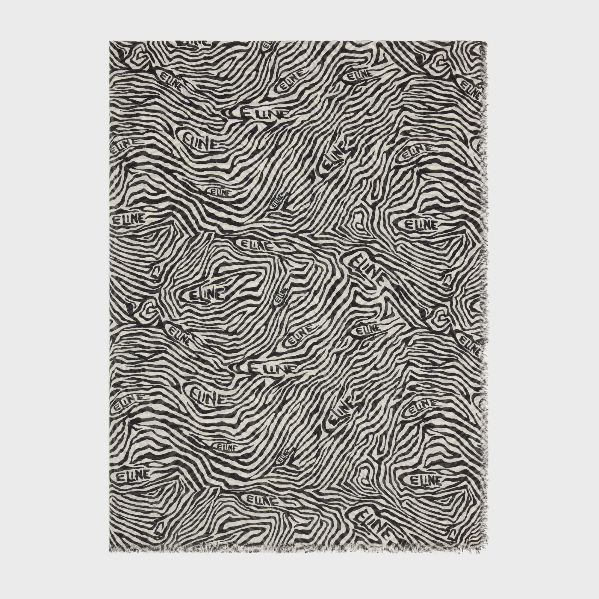 Chèche Etamine Laine Zebra - Black / Off White