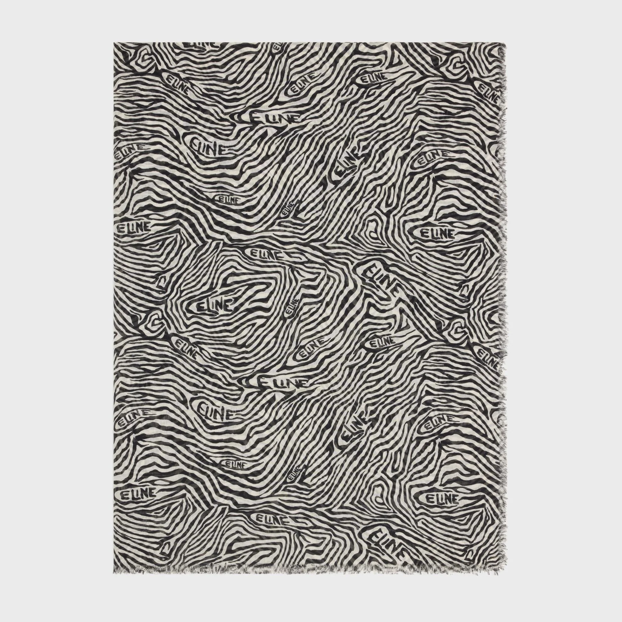 Chèche Etamine Laine Zebra - Black / Off White - Image 2