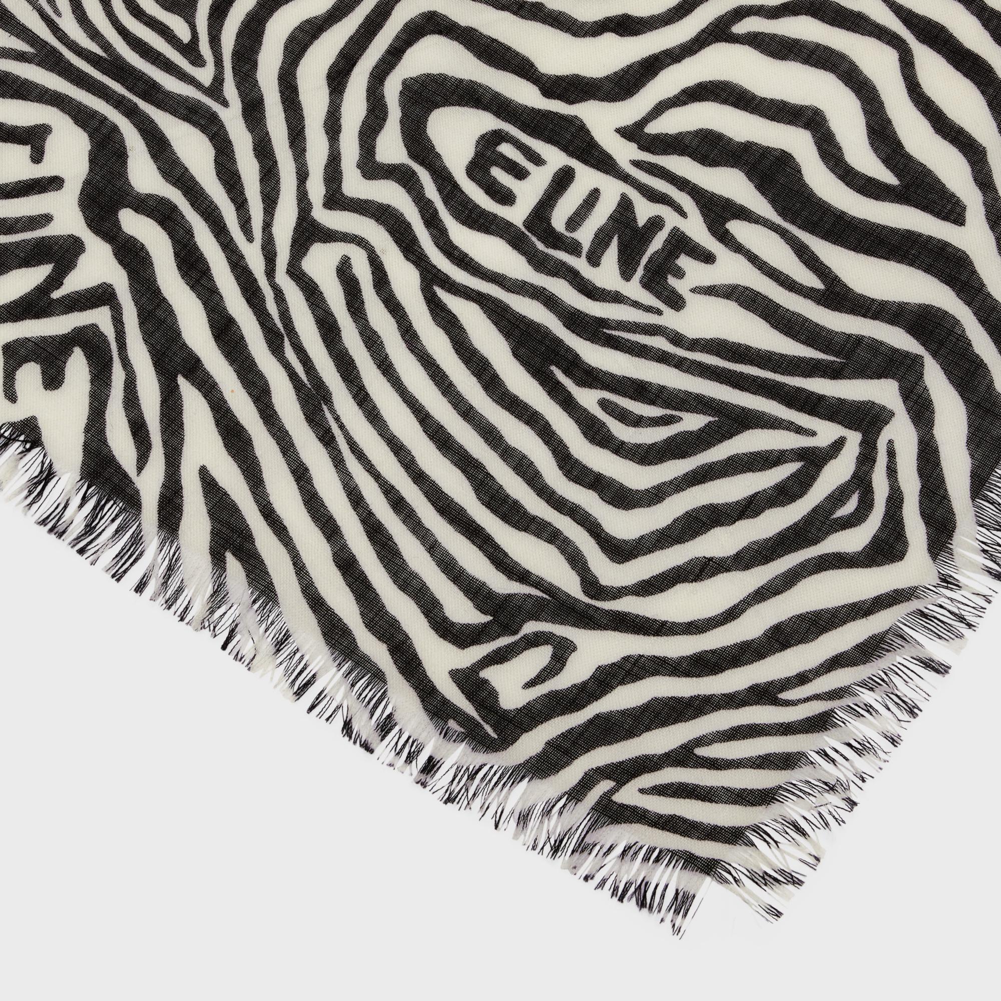 Chèche Etamine Laine Zebra - Black / Off White - Image 3
