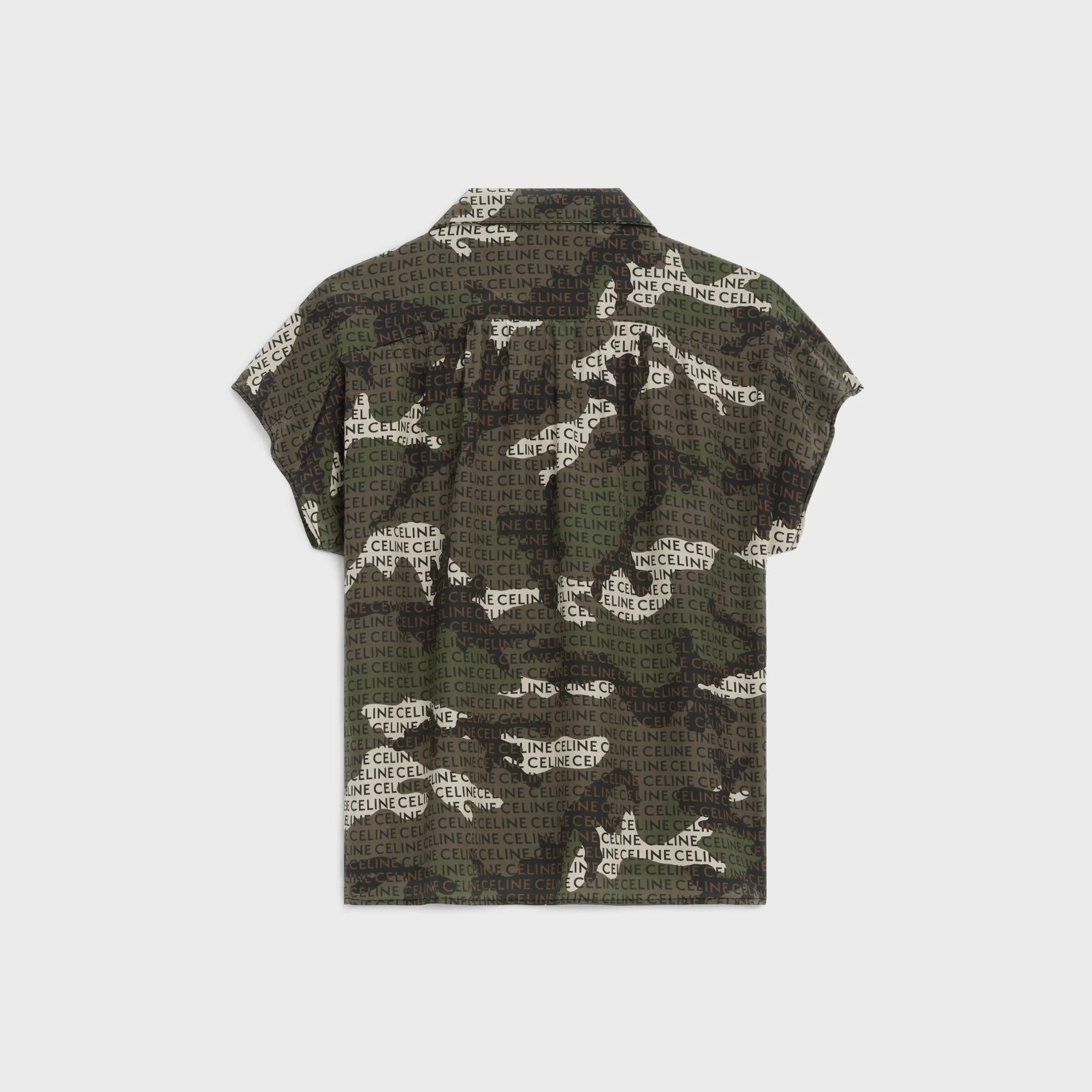 Blouse Col Ouvert Cdc Camouflage Celine - Black / Camouflage - Image 2