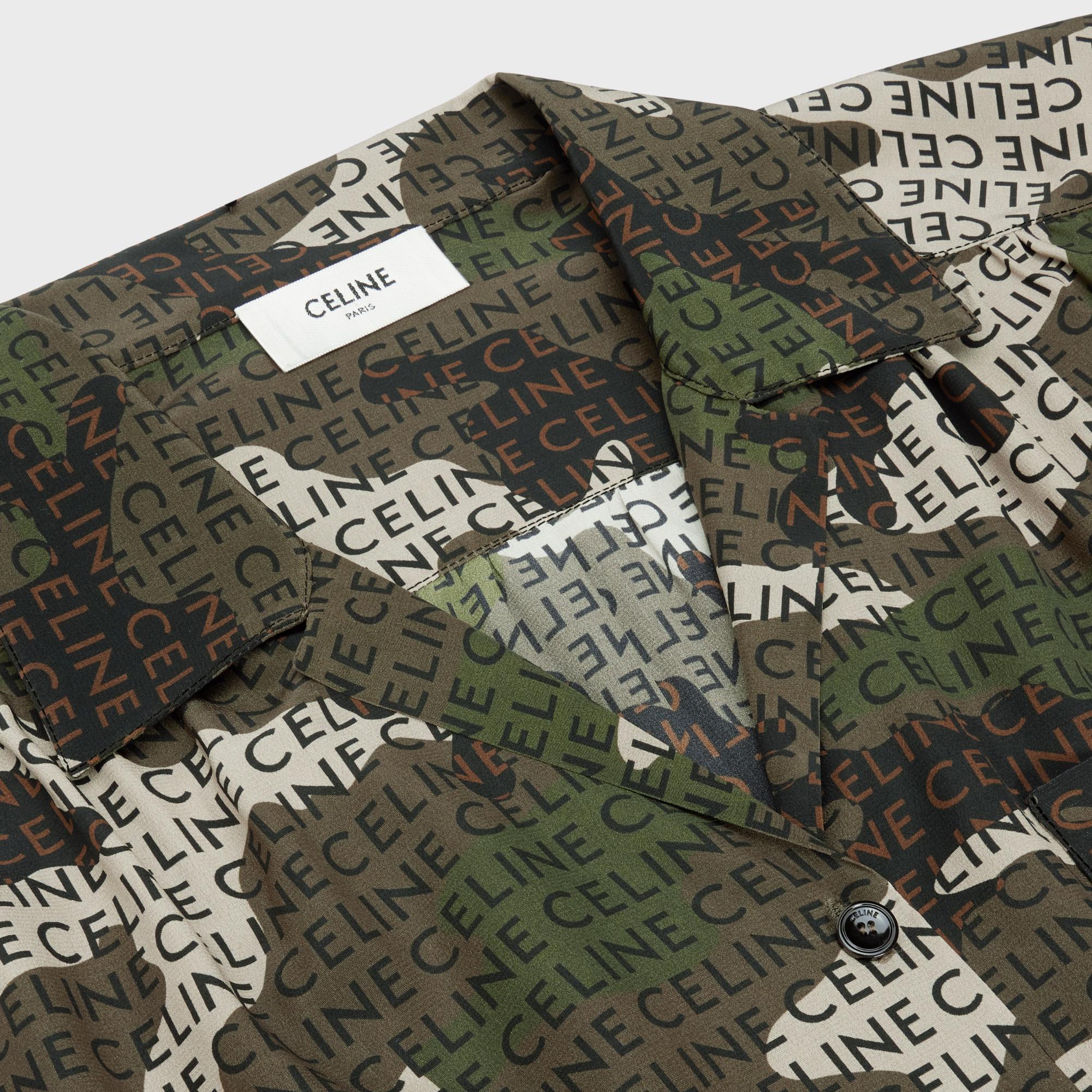 Blouse Col Ouvert Cdc Camouflage Celine - Black / Camouflage - Image 3