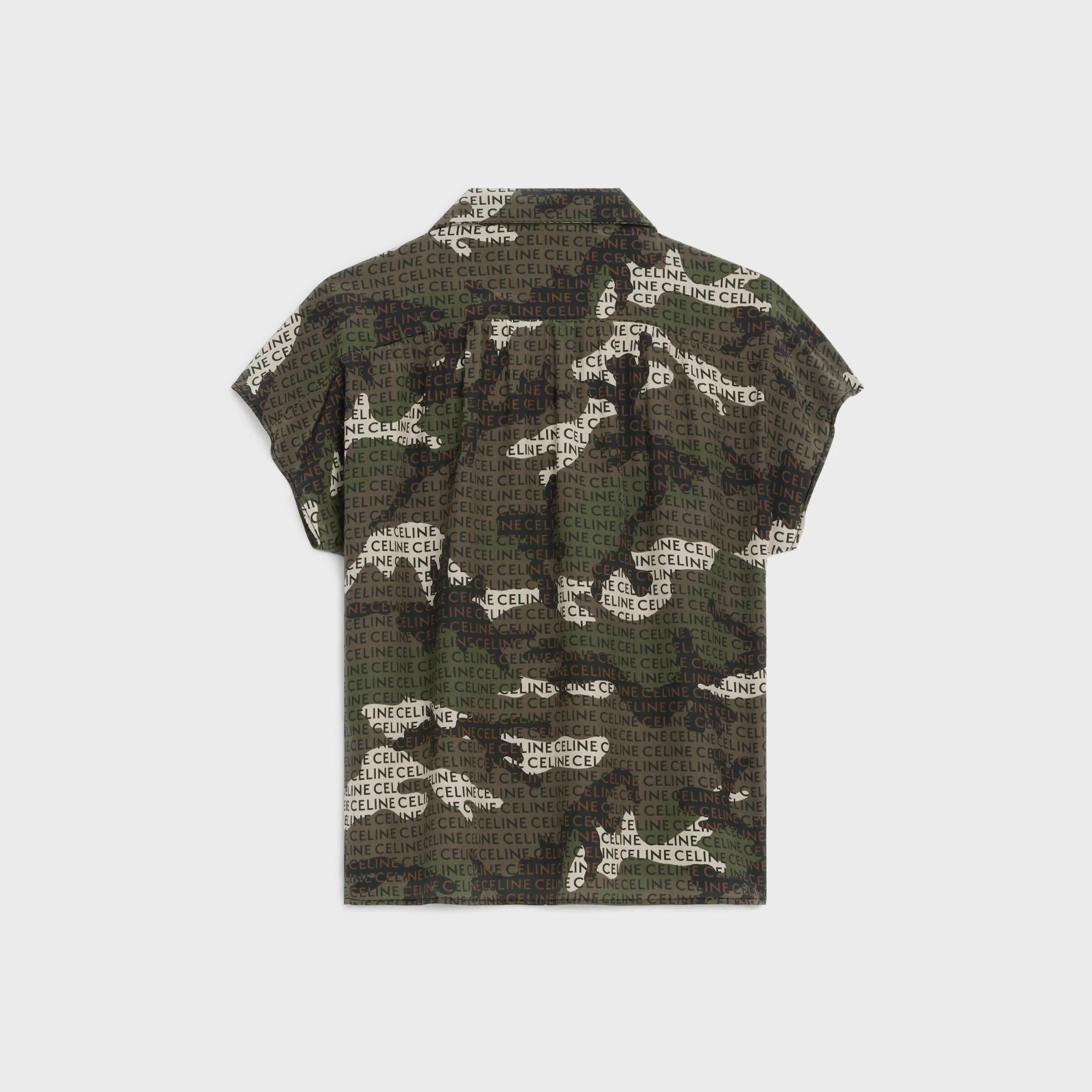 Blouse Col Ouvert Cdc Camouflage Celine - Black / Camouflage - Image 2