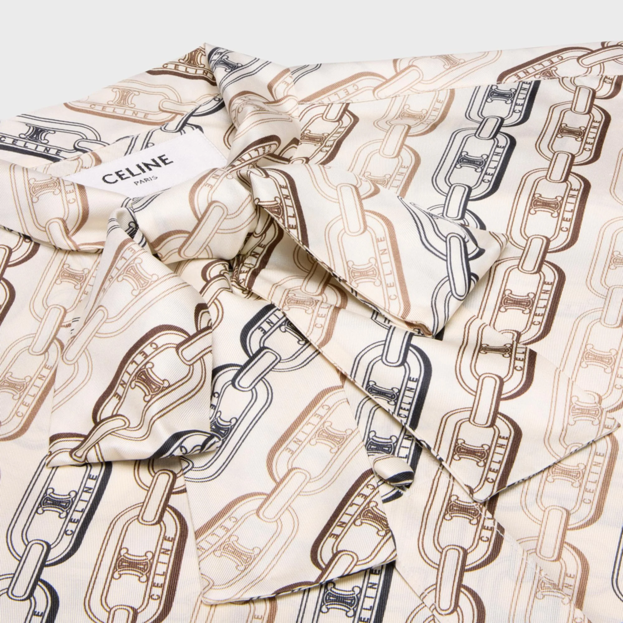 Chemise Romy Lavalliere Twill Soie Maillon Heritage - Creme/Multicolore - Image 3