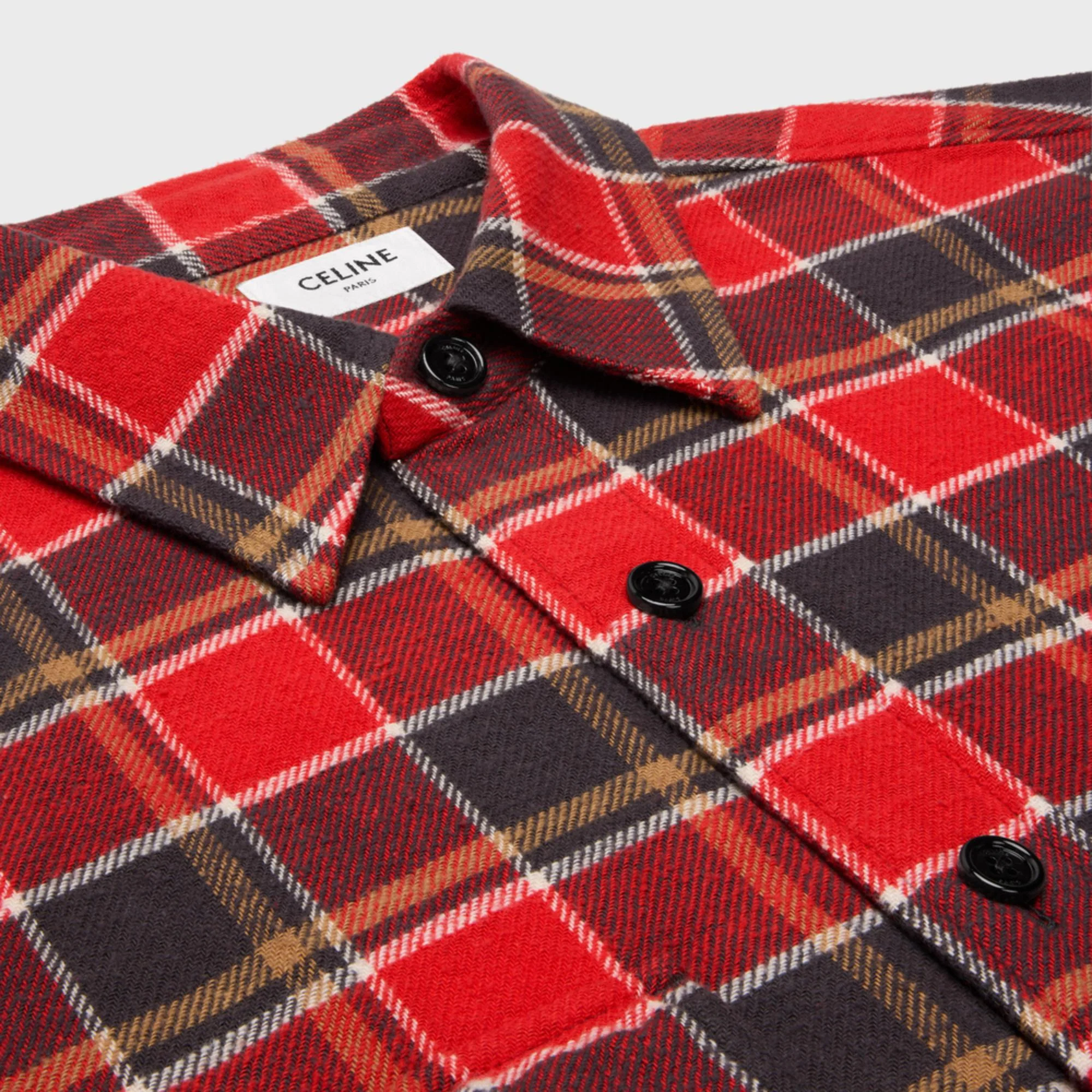 Chemise Trappeur Bords Francs Coton Carreaux - Red / Black - Image 3