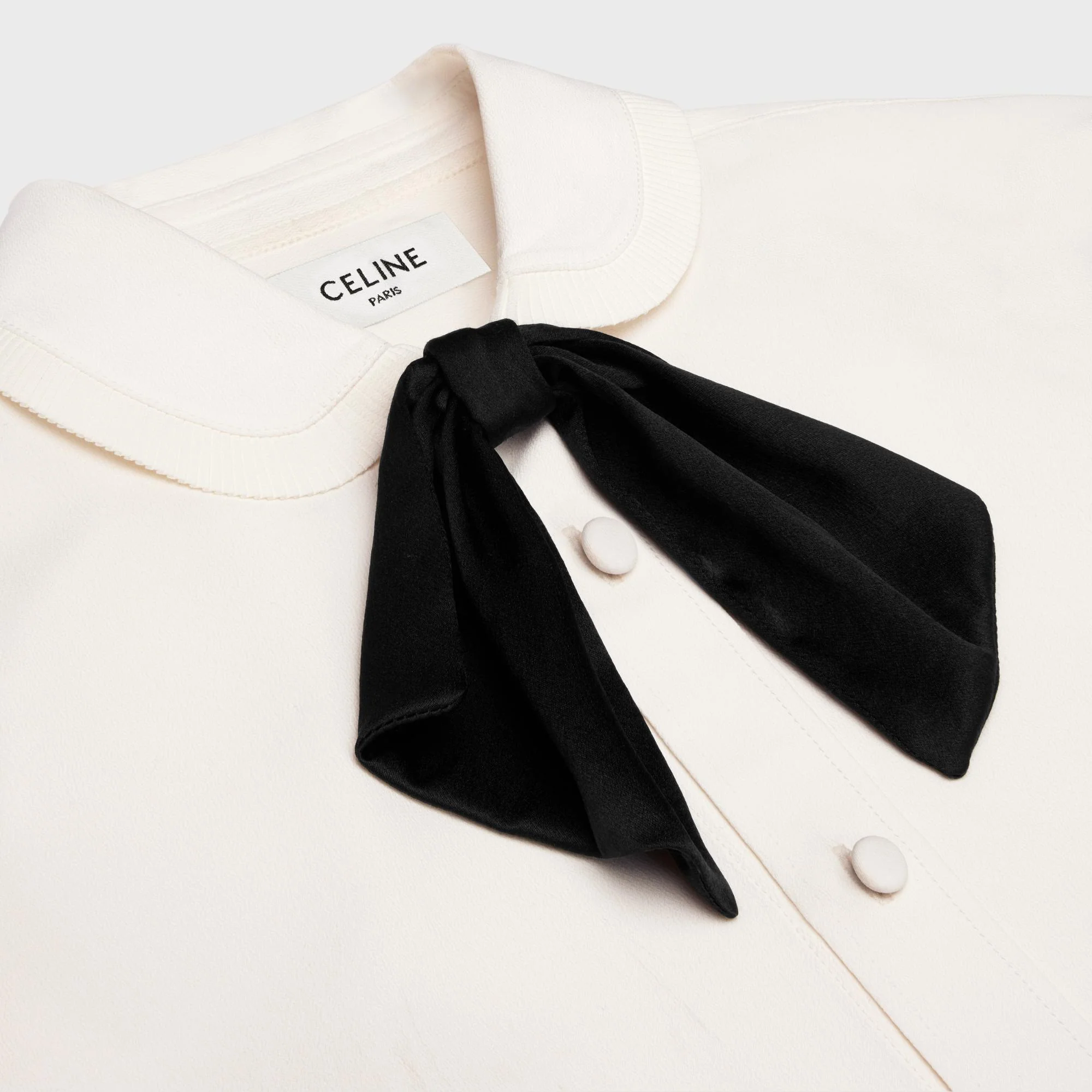 Chemise Romy Col Poignet Frill Acetate Silk Crepe - Ivory - Image 6