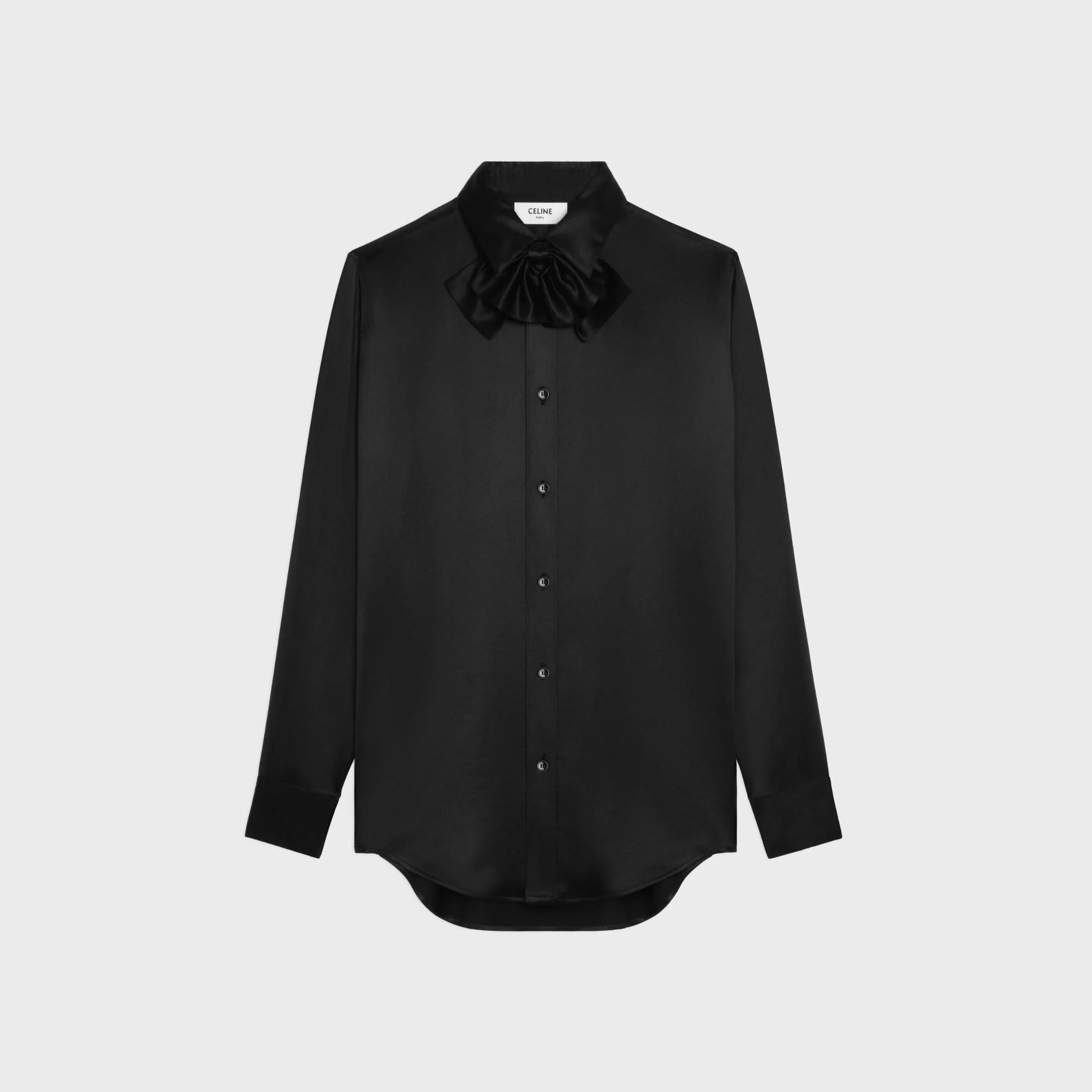 Chemise Romy Col Noeud Silk Satin - Black