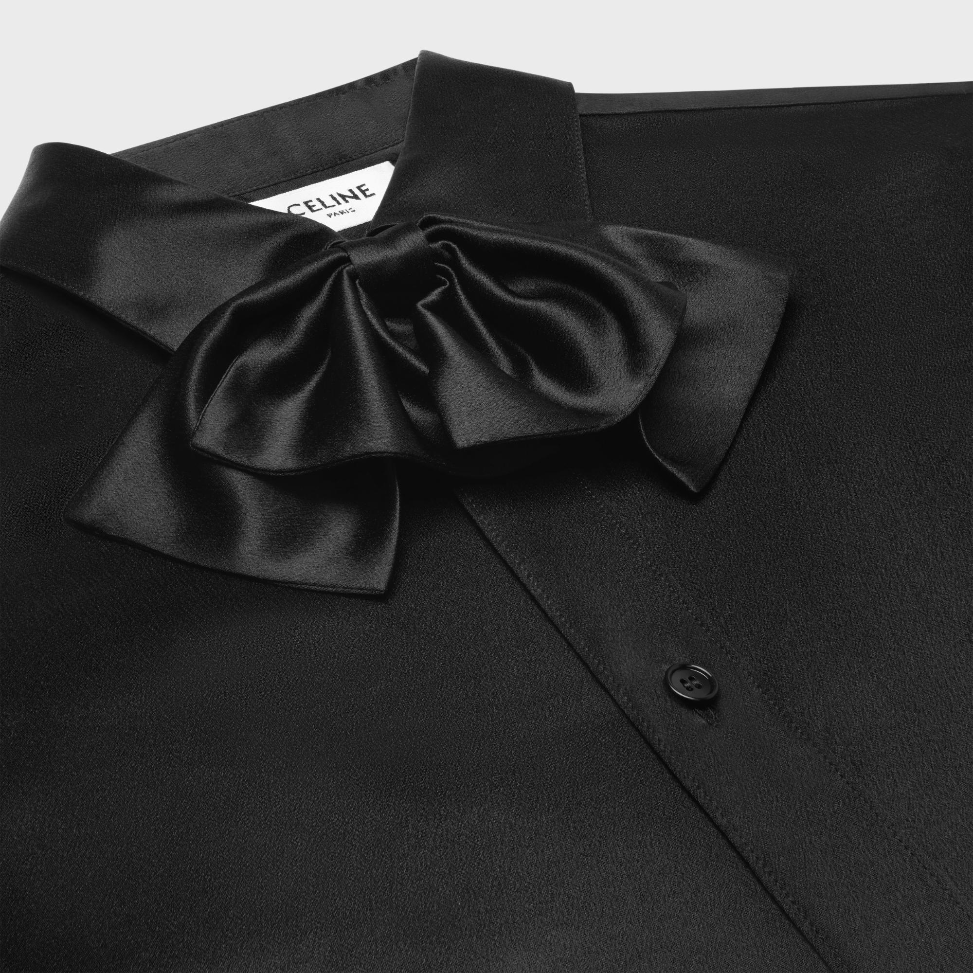 Chemise Romy Col Noeud Silk Satin - Black - Image 3