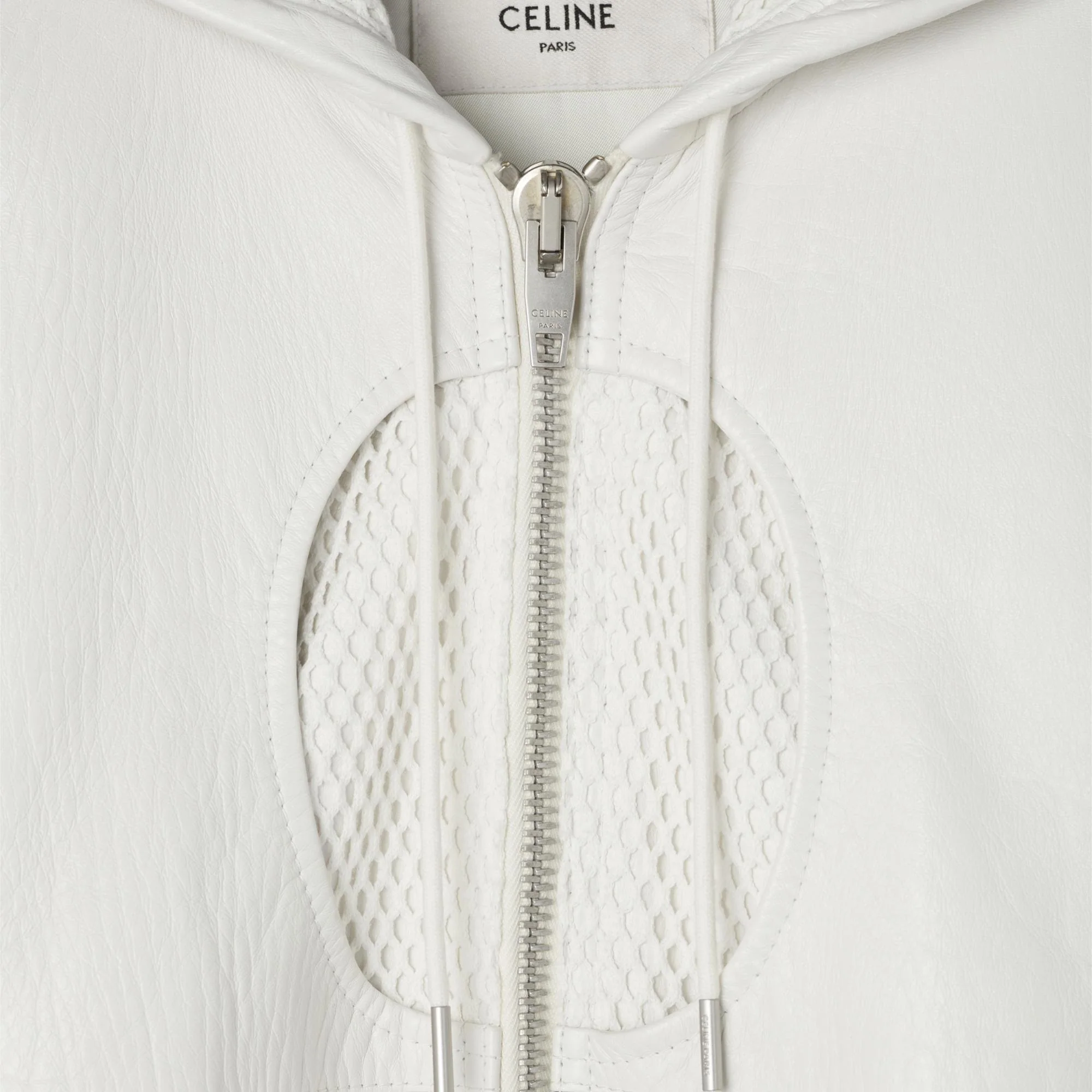 Blouson Oversize Inserts Mesh Lambskin - Optic White - Image 3