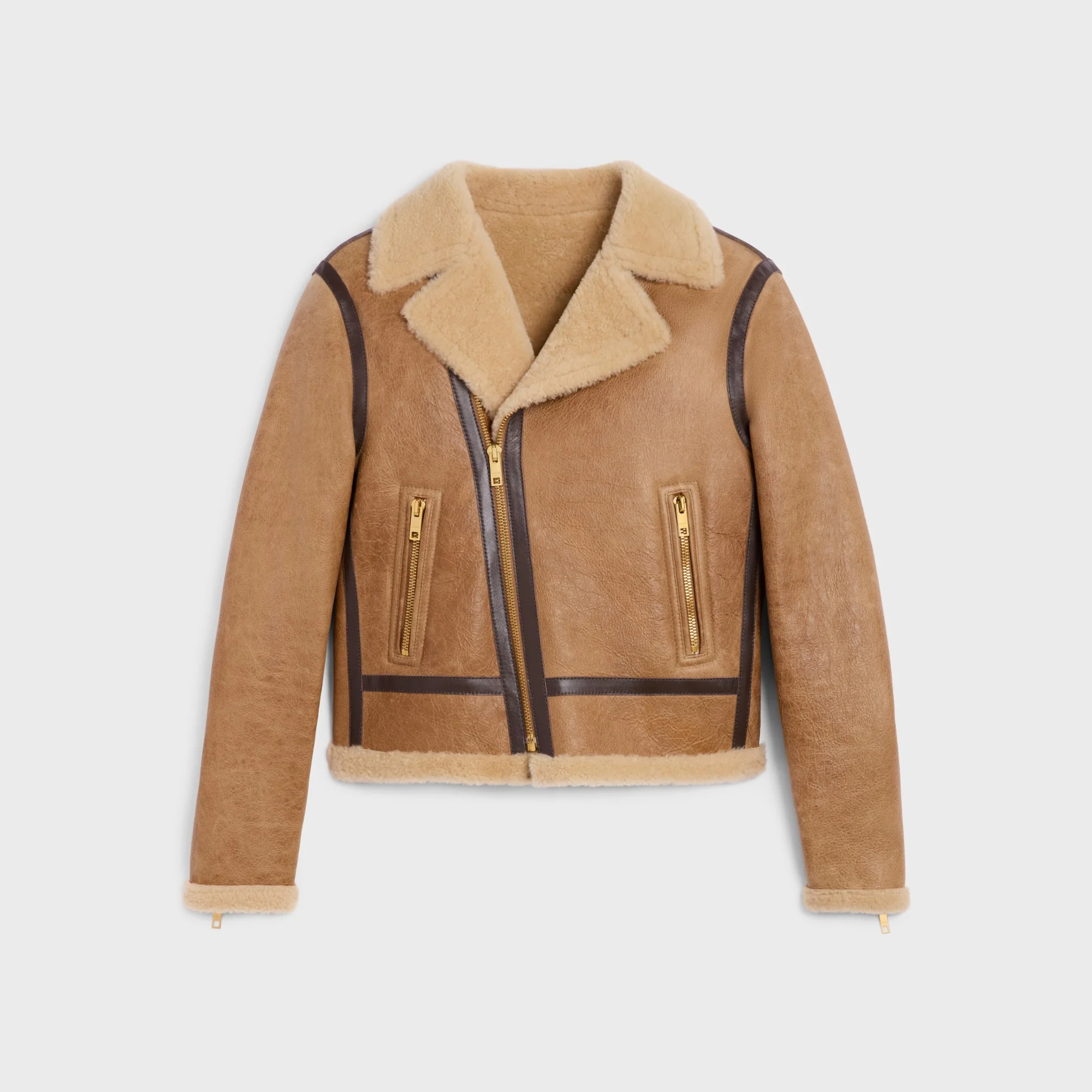 Biker Shearling Shearling Agneau - Camel / Cream