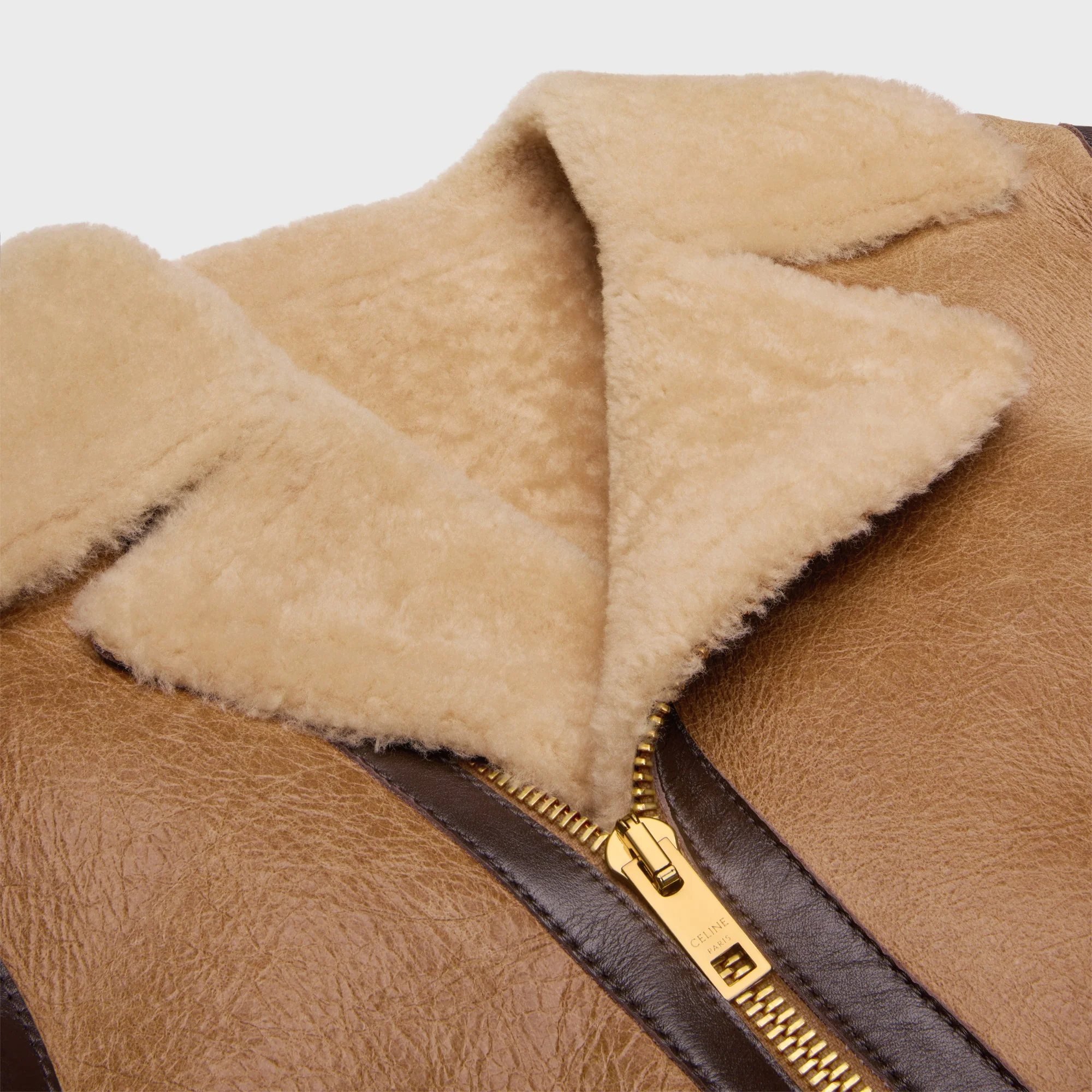 Biker Shearling Shearling Agneau - Camel / Cream - Image 3