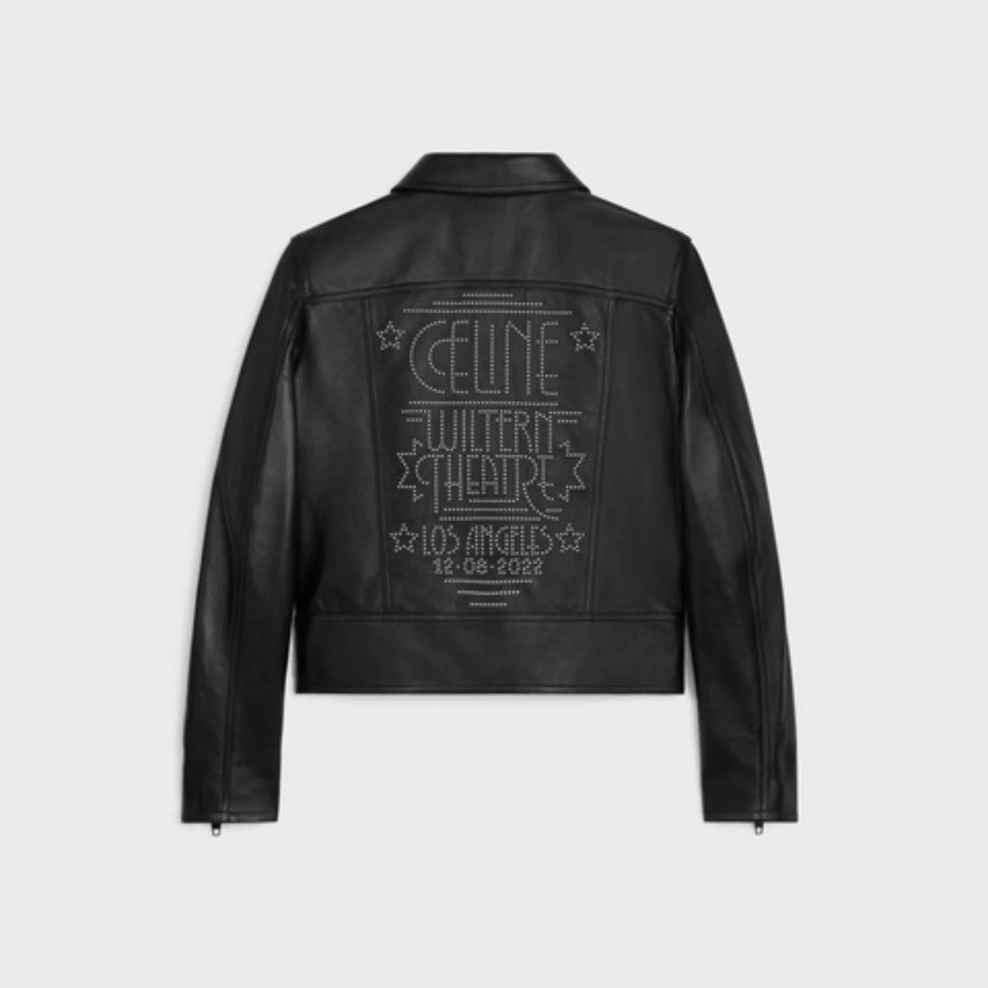 Leather Jacket Lambskin Blouson Zips Celine Wiltern Agneau Souple - Black - Image 3